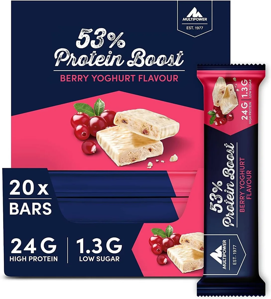 53% Protein Boost Bar (20x45g) Berry Yoghurt – Bild 4