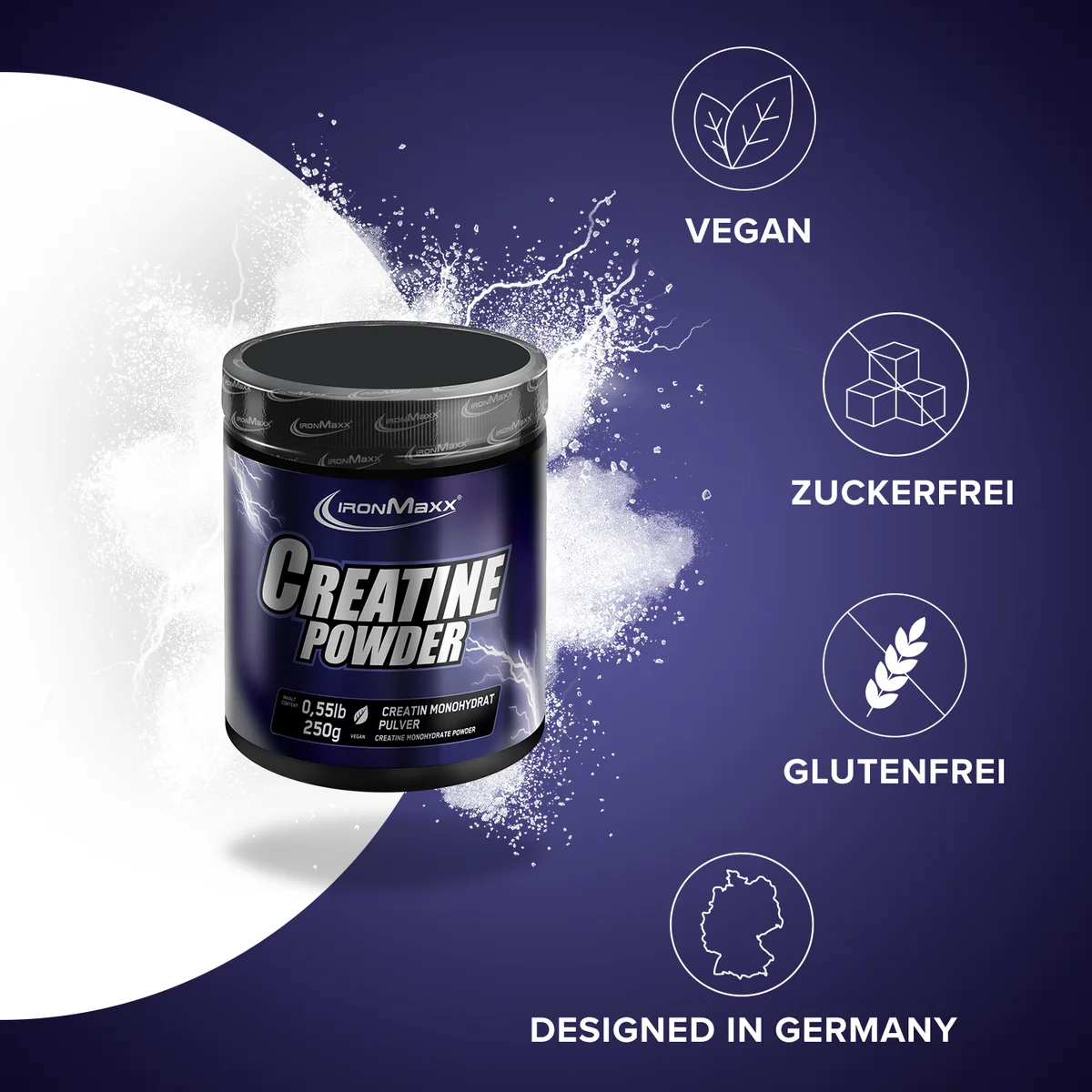 Creatine Powder Monohydrat (250g) – Bild 3