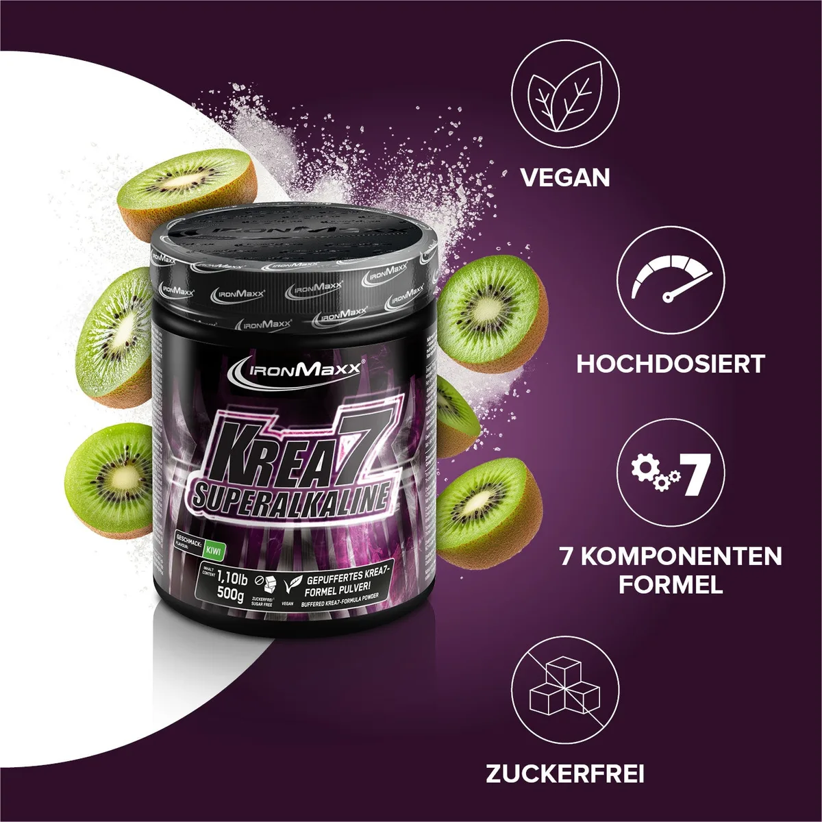Krea7 Superalkaline Powder (500g) - Kiwi – Bild 2
