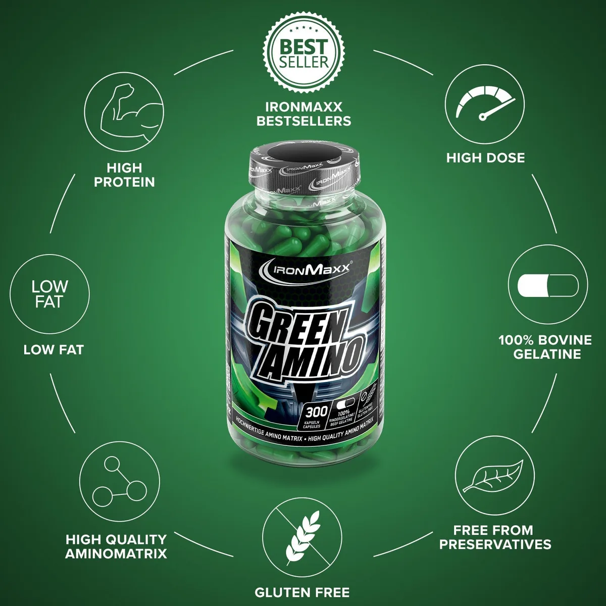 Green Amino - 300 Kapseln – Bild 6