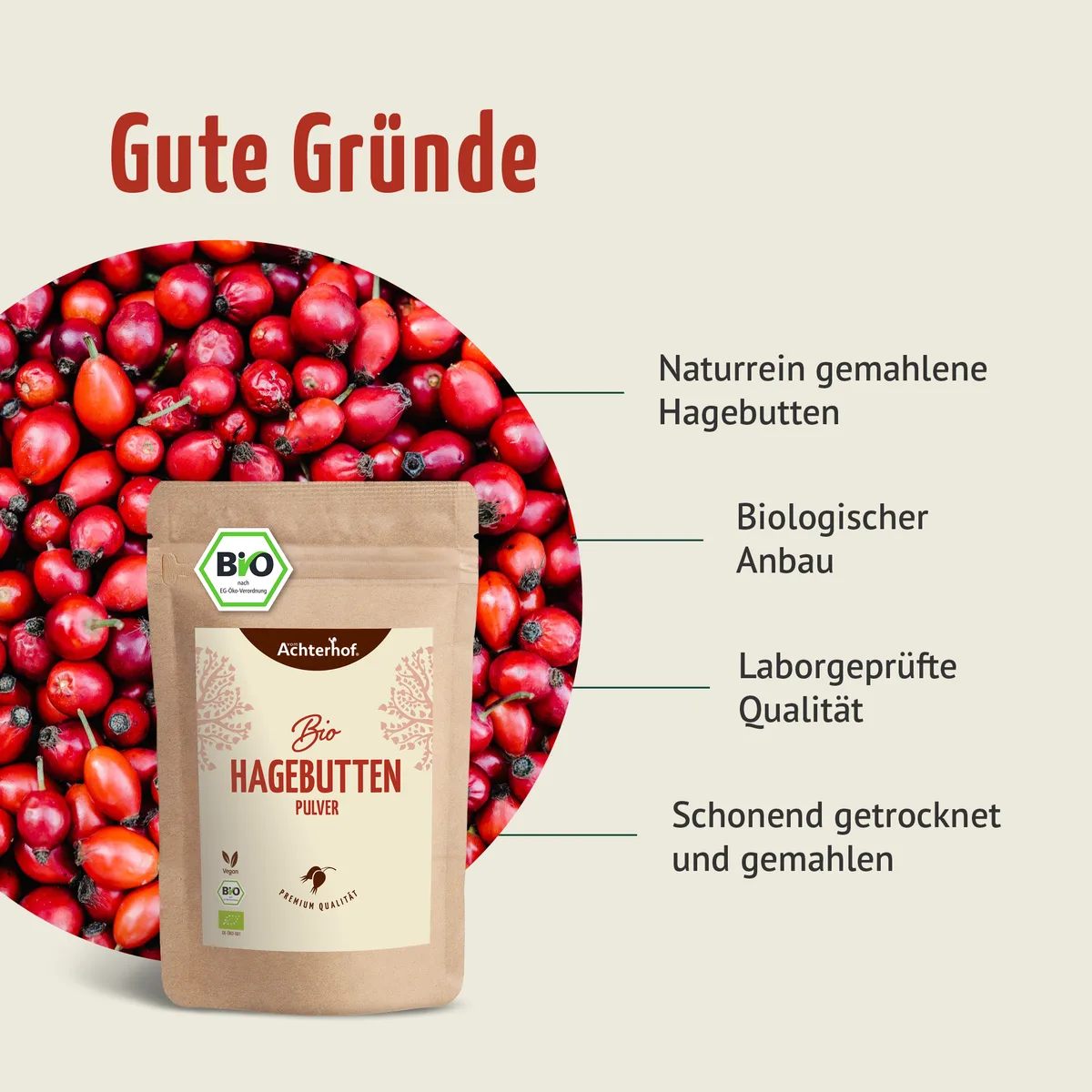 Bio Hagebutten Pulver (1000g) – Bild 5