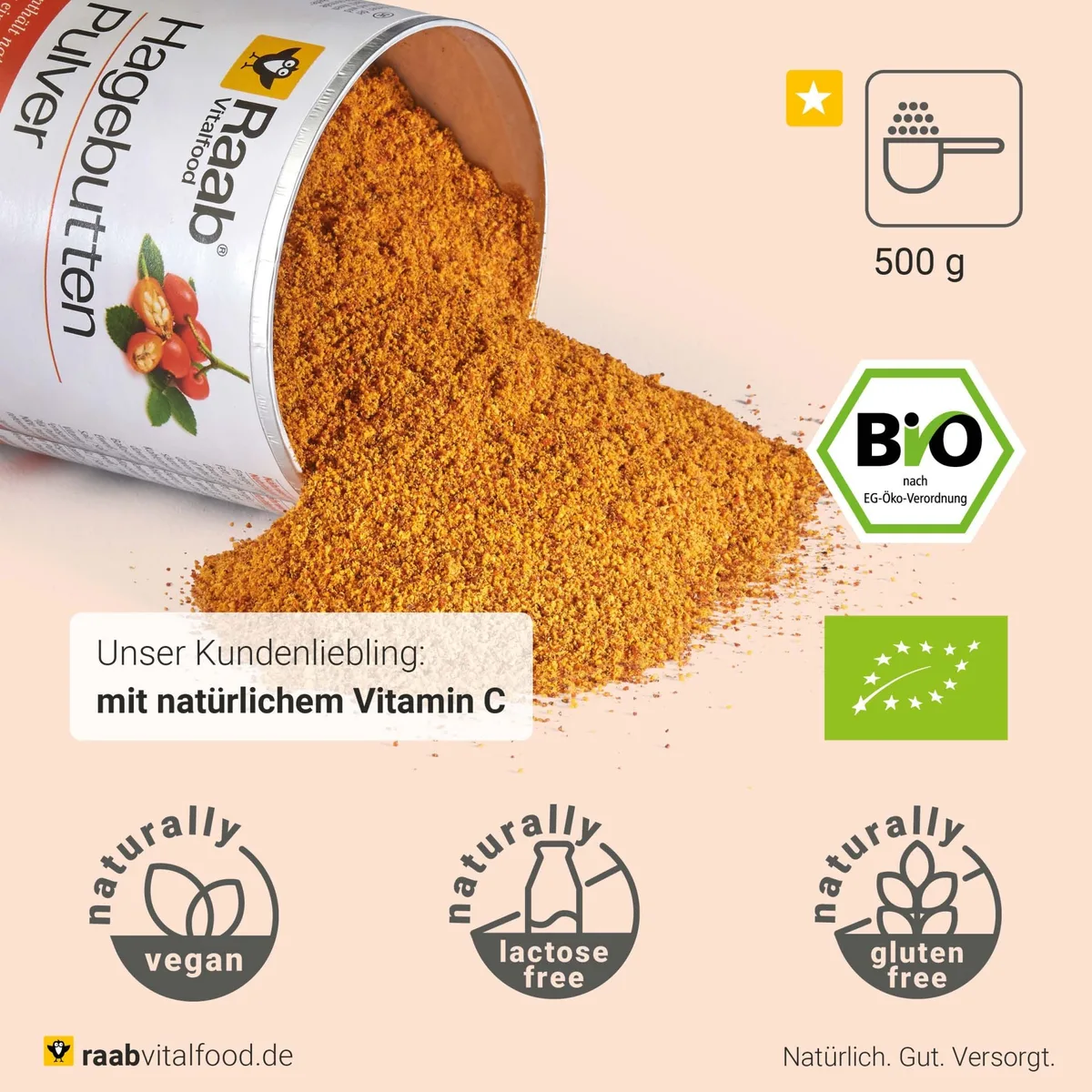 Bio Hagebutten Pulver (500g) – Bild 4