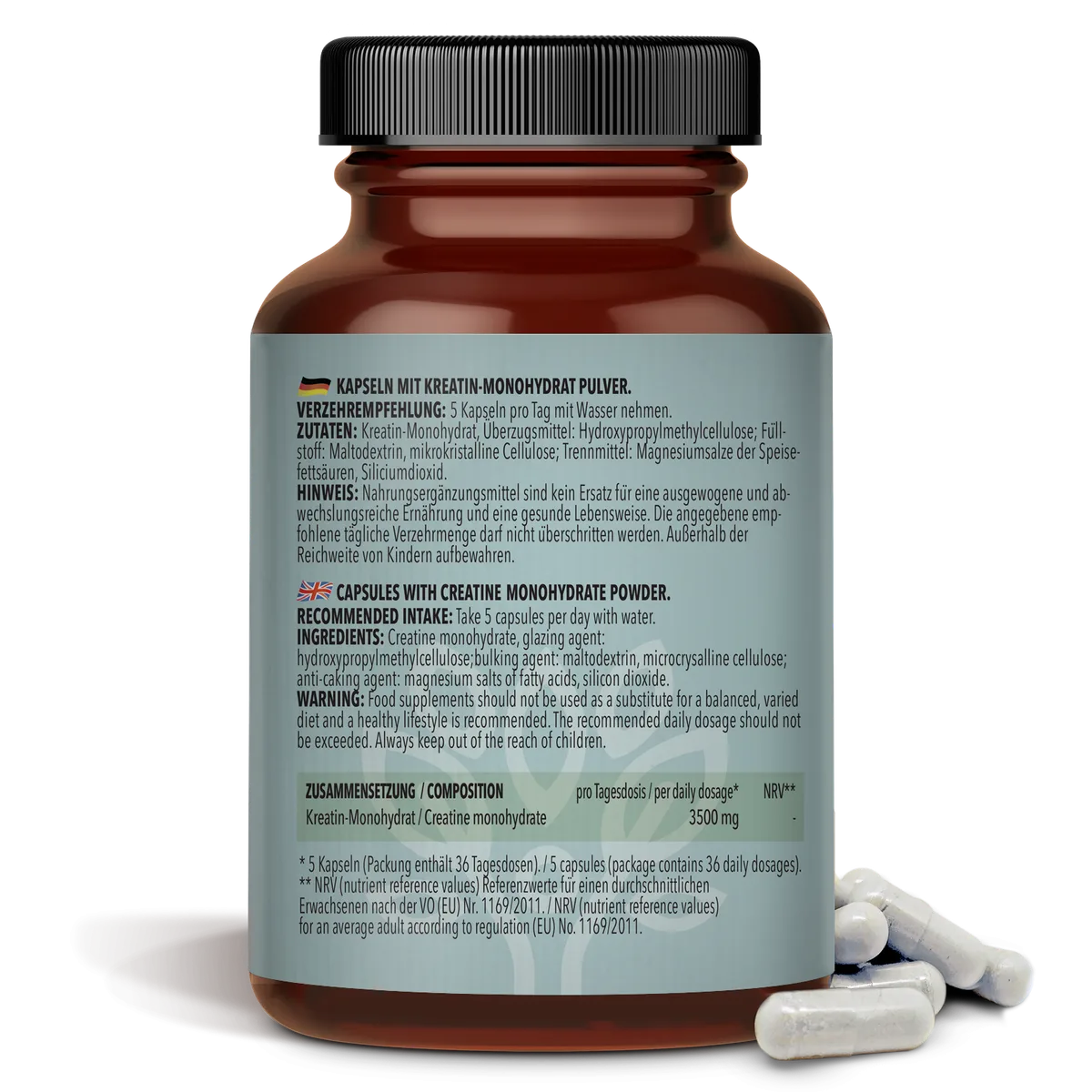 Kreatin Monohydrat (180 Kapseln) – Bild 5