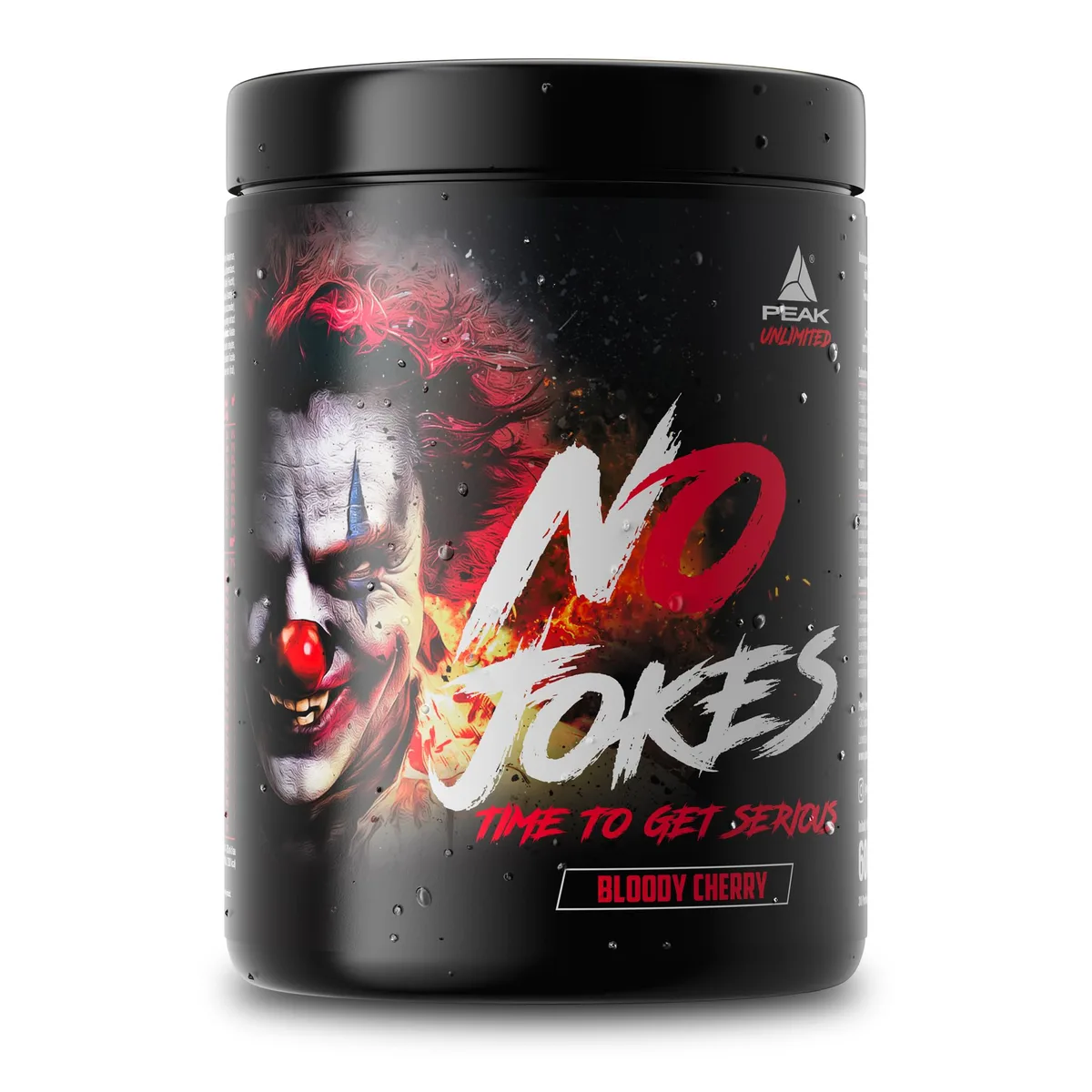 PEAK No Jokes - 600g Geschmack Bloody Cherry I 30 Portionen I Concentrated Pre Workout Booster mit L-Citrullin, L-Arginin HCl, Koffein und Beta Alanin für Pump und Fokus I vegan
