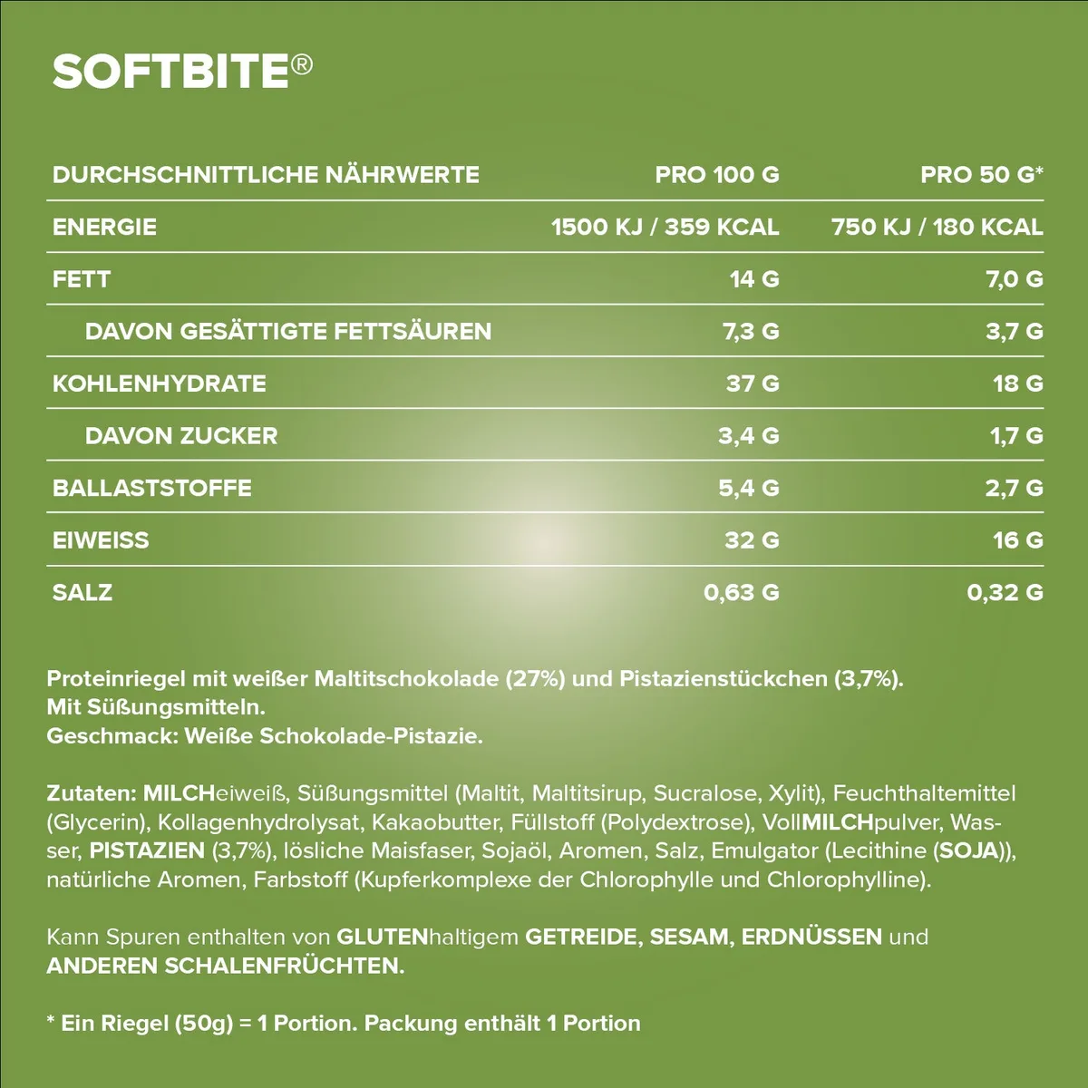 Softbite (12x50g) - White Chocolate Pistachio – Bild 5