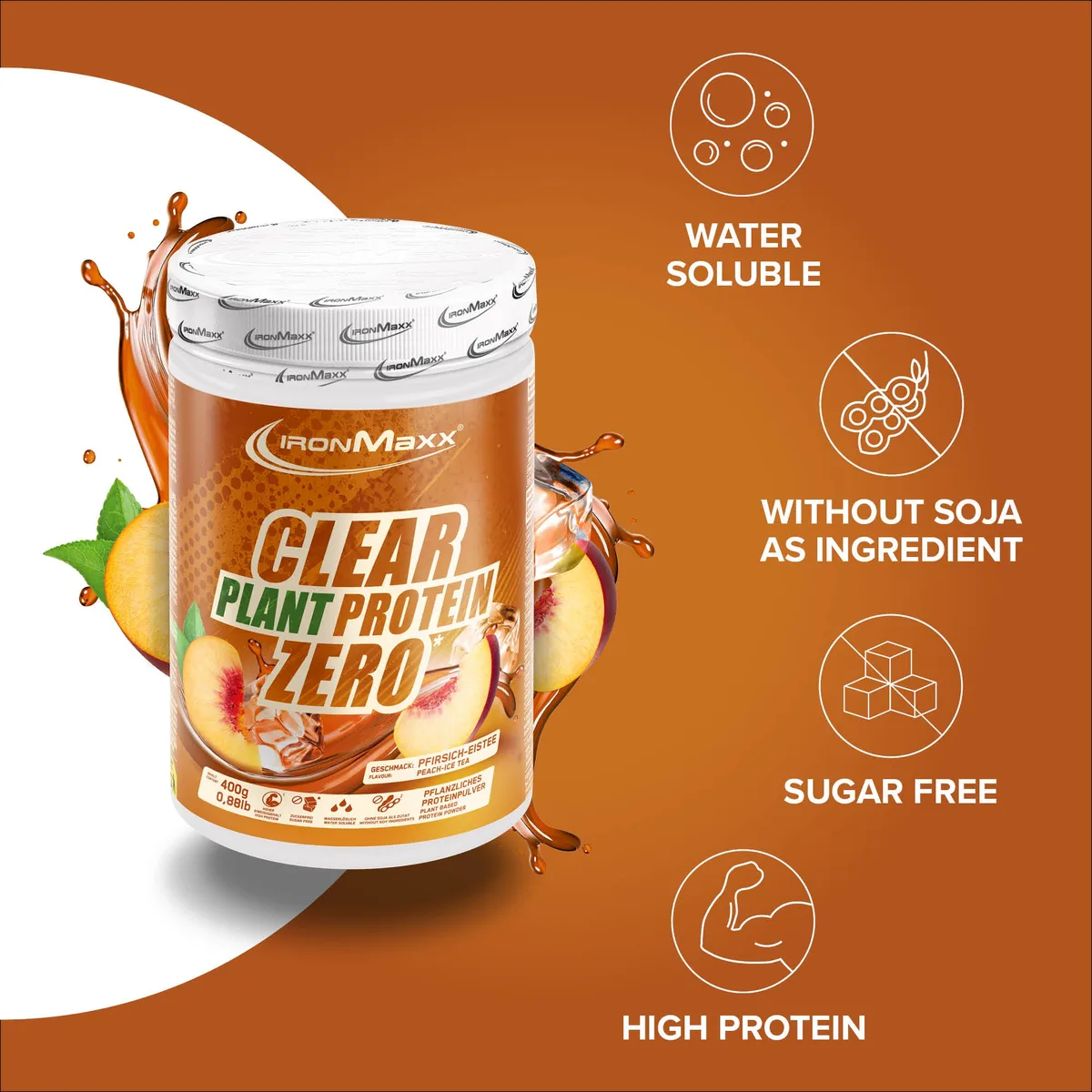 Clear Plant Protein ZERO (400g) - Peach Ice Tea – Bild 2