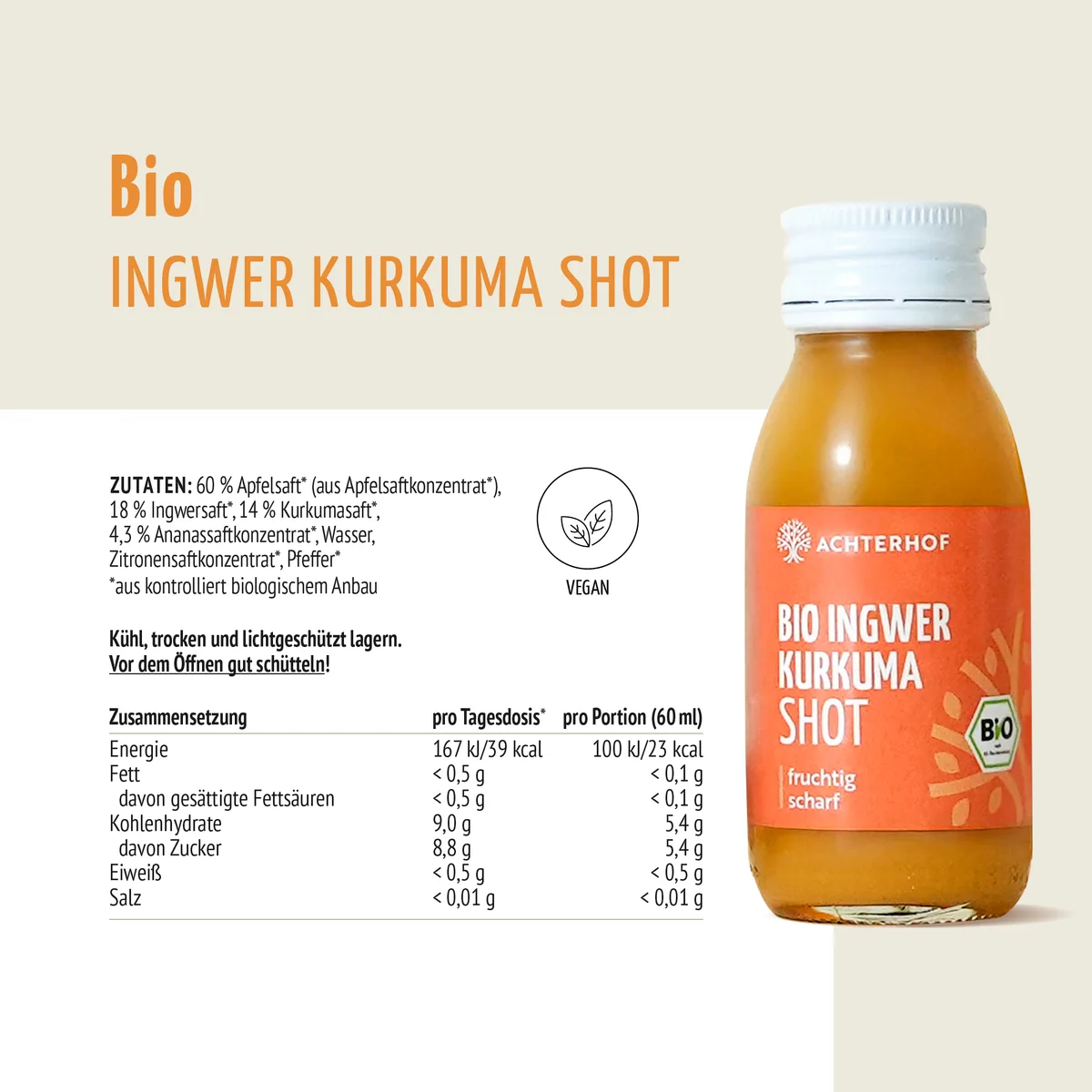 Bio Ingwer Kurkuma Shot (7 x 60ml) – Bild 8