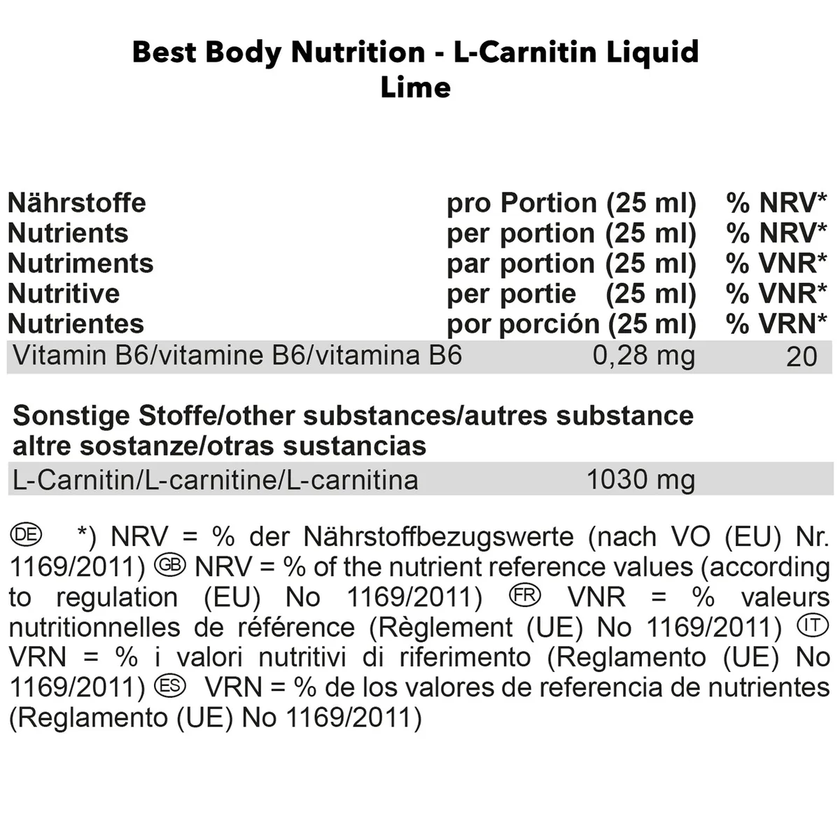 L-Carnitin Liquid (1000ml) Limette – Bild 3
