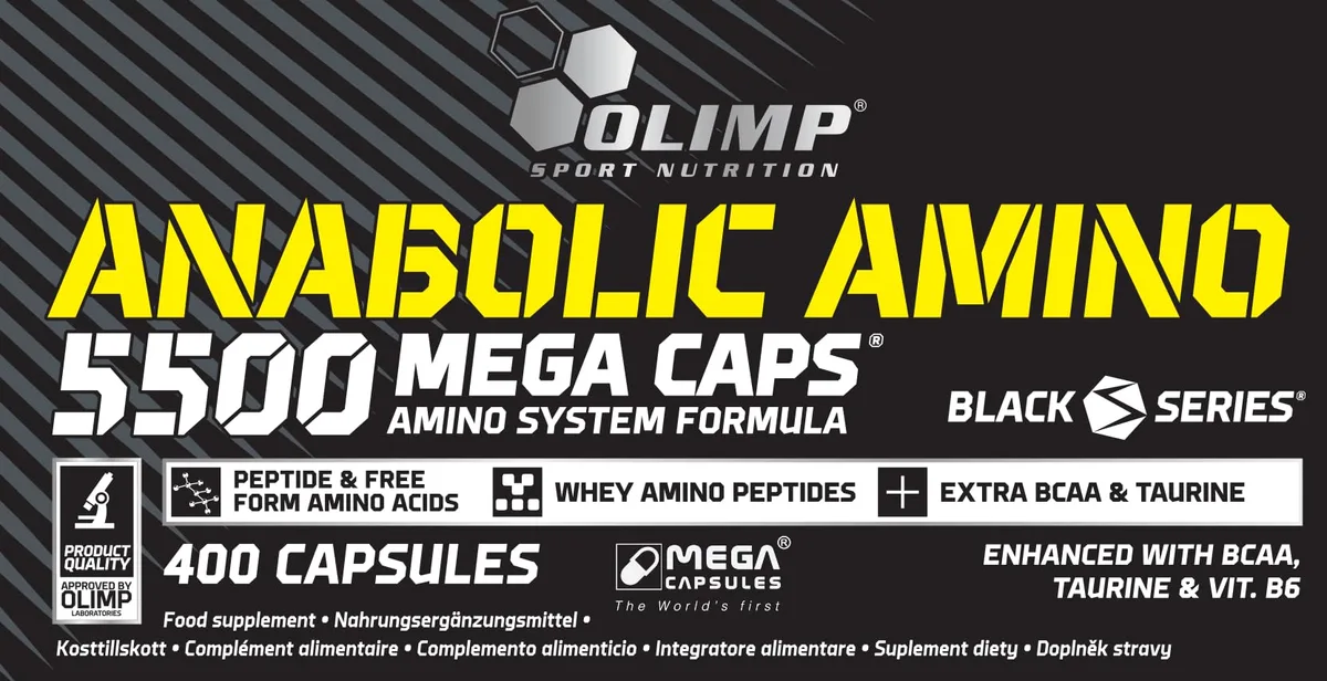 OLIMP - Anabolic Amino 5500 Mega Caps (400 capsules) .High-quality dietary supplement with a large amount of the most important amino acids and proteins – Bild 4
