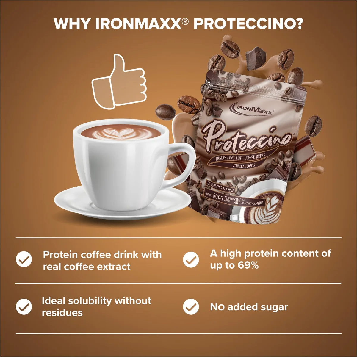 Proteccino (500g) - Chocolate – Bild 8