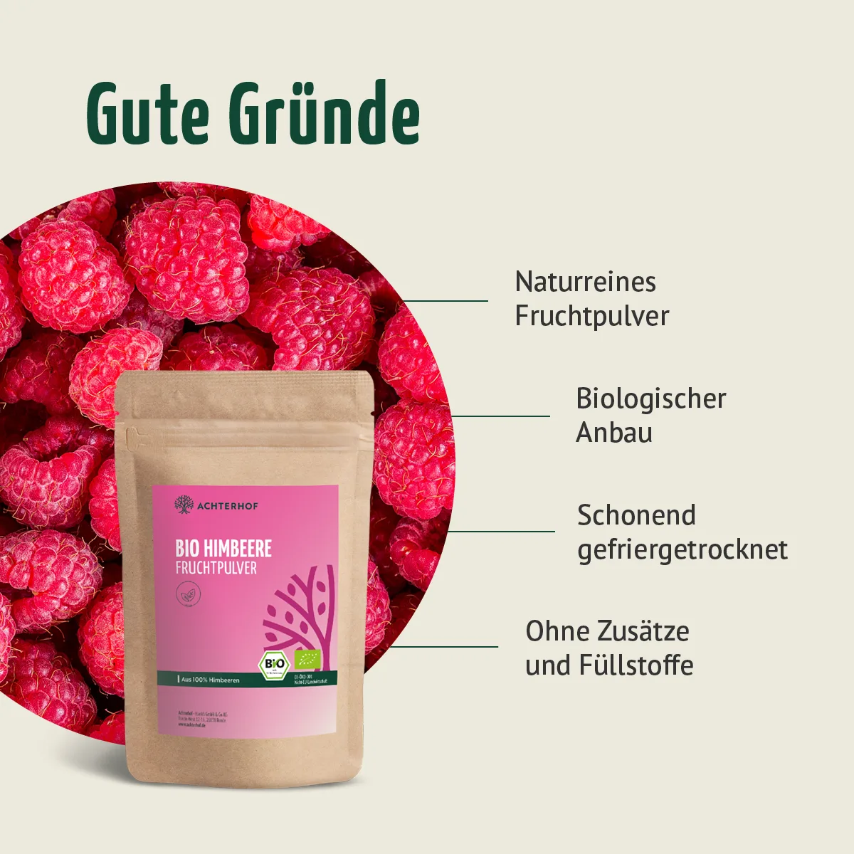 Bio Himbeere Fruchtpulver (100g) – Bild 5