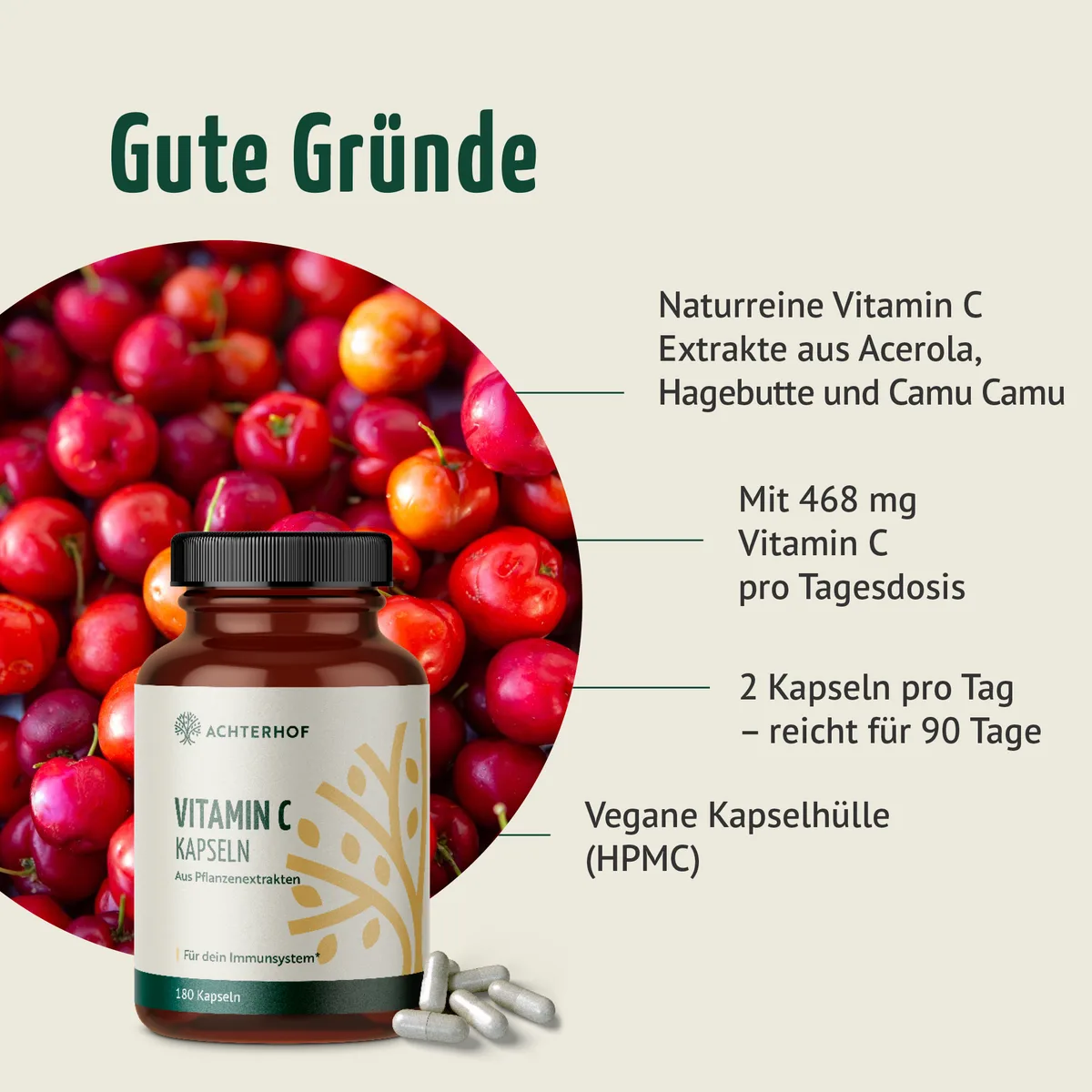 Vitamin C Kapseln (180 Kapseln) – Bild 2