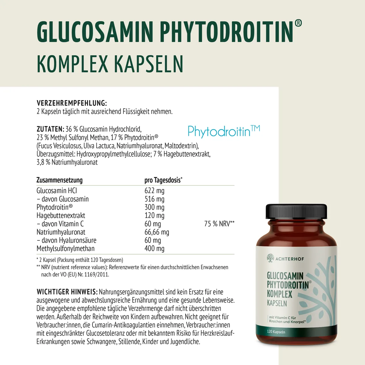 Glucosamin Phytodroitin® Komplex (120 Kapseln) – Bild 6