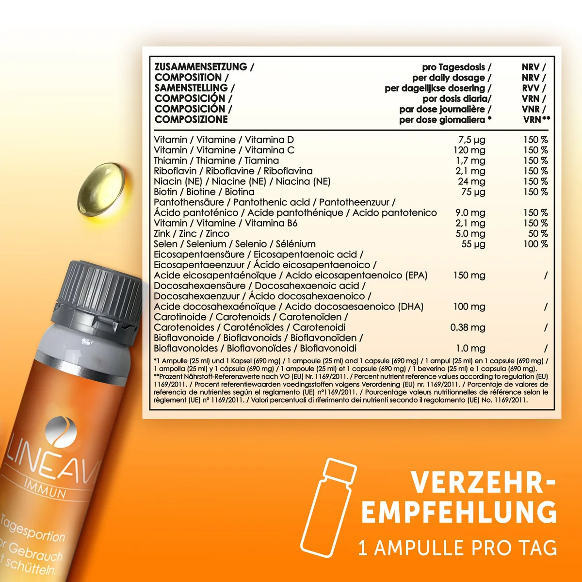 Immun (30x25ml Trinkfläschchen + 30 Omega 3 Kapseln) – Bild 7