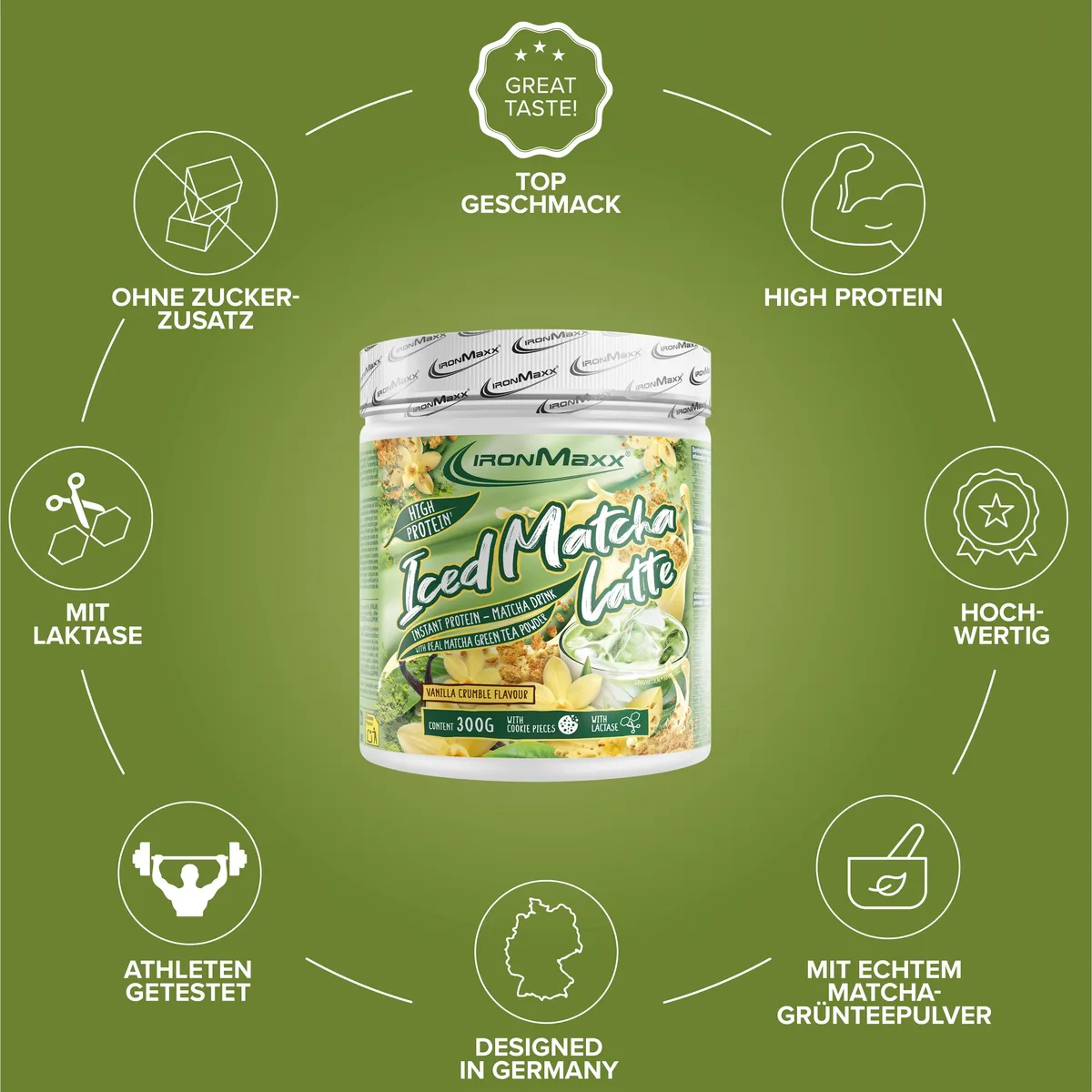Iced Matcha Latte (300g) - Vanilla Crumble – Bild 5