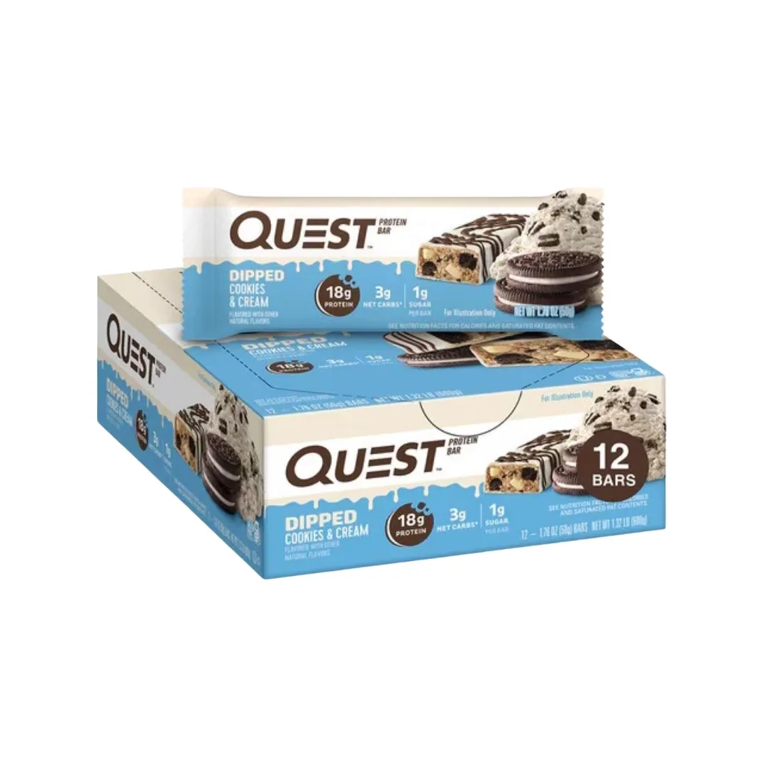 Quest Nutrition Dipped Protein Bars - 12x50g im Karton
