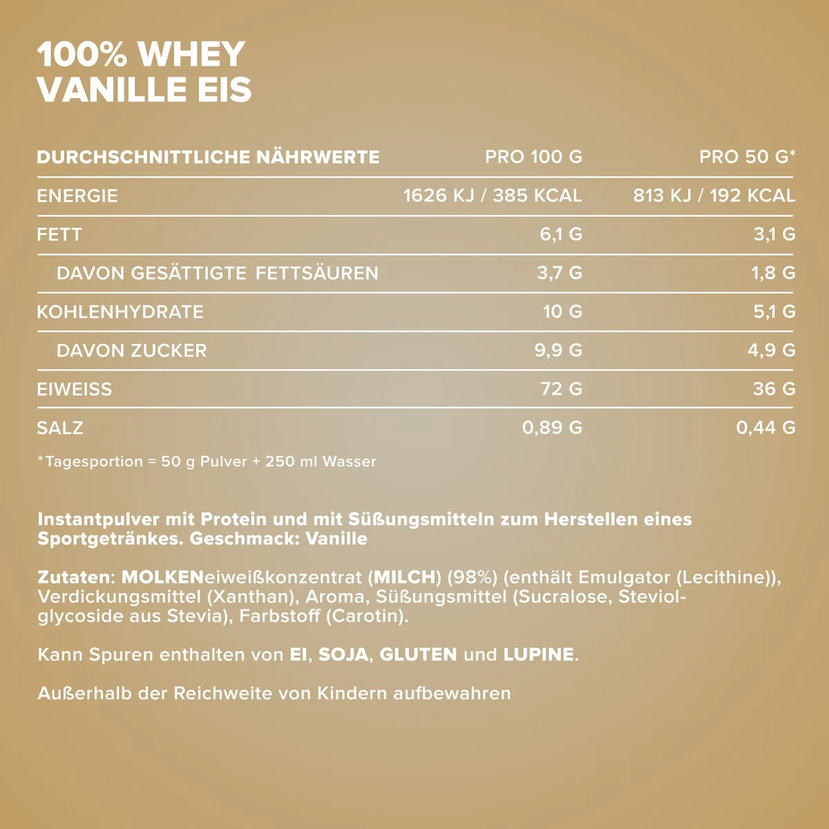 100% Whey Protein (2350g) - Vanilla Ice Cream – Bild 4