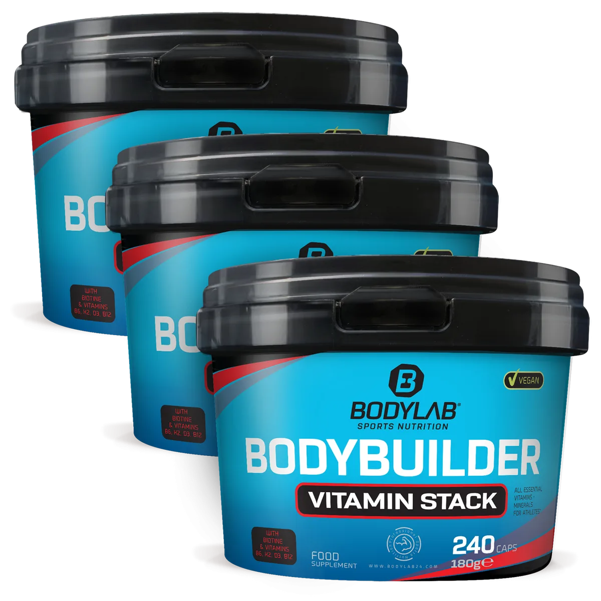 3 x Bodybuilder Vitamin Stack (je 240 Kapseln)