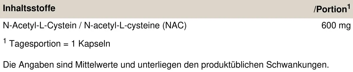 PEAK NAC - 60 Kapseln I 60 Portionen I Nahrungsergänzungsmittel mit 600mg hochdosiertem N-Acetyl-L-Cystein I hohe Bioverfügbarkeit I vegan – Bild 3