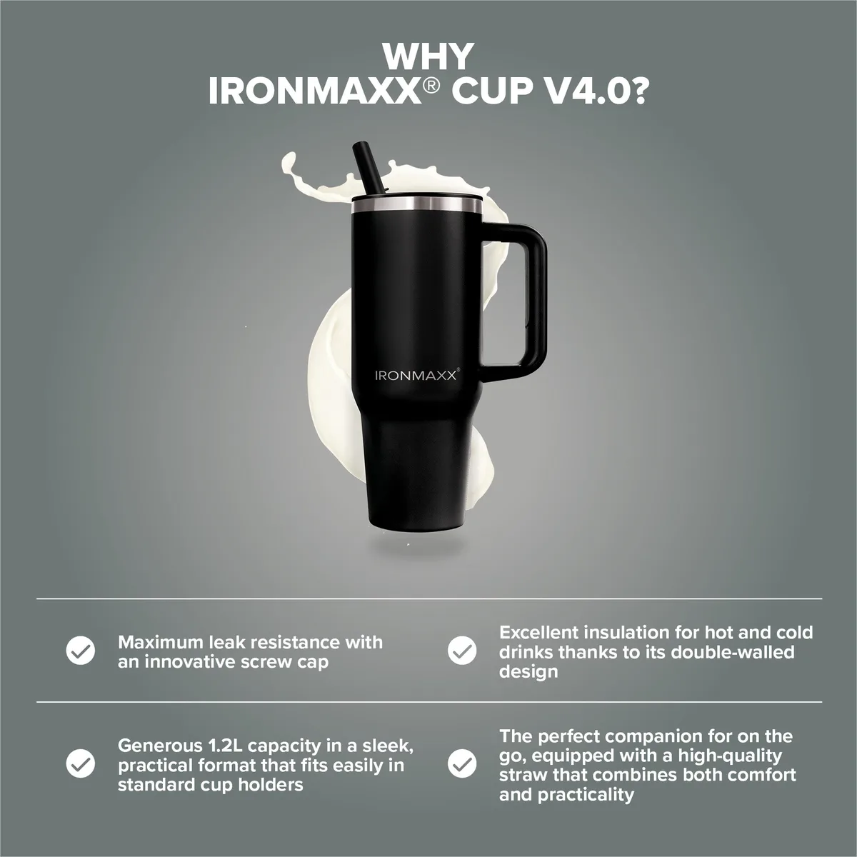 IronMaxx Cup V4.0 (1200ml) - Deep Black – Bild 6