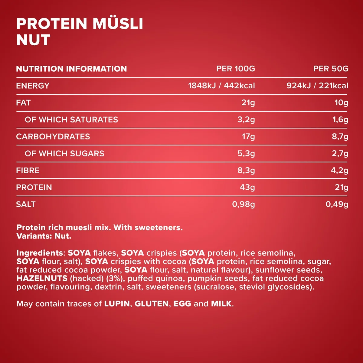 Protein Müsli (550g) - Haselnuss – Bild 4