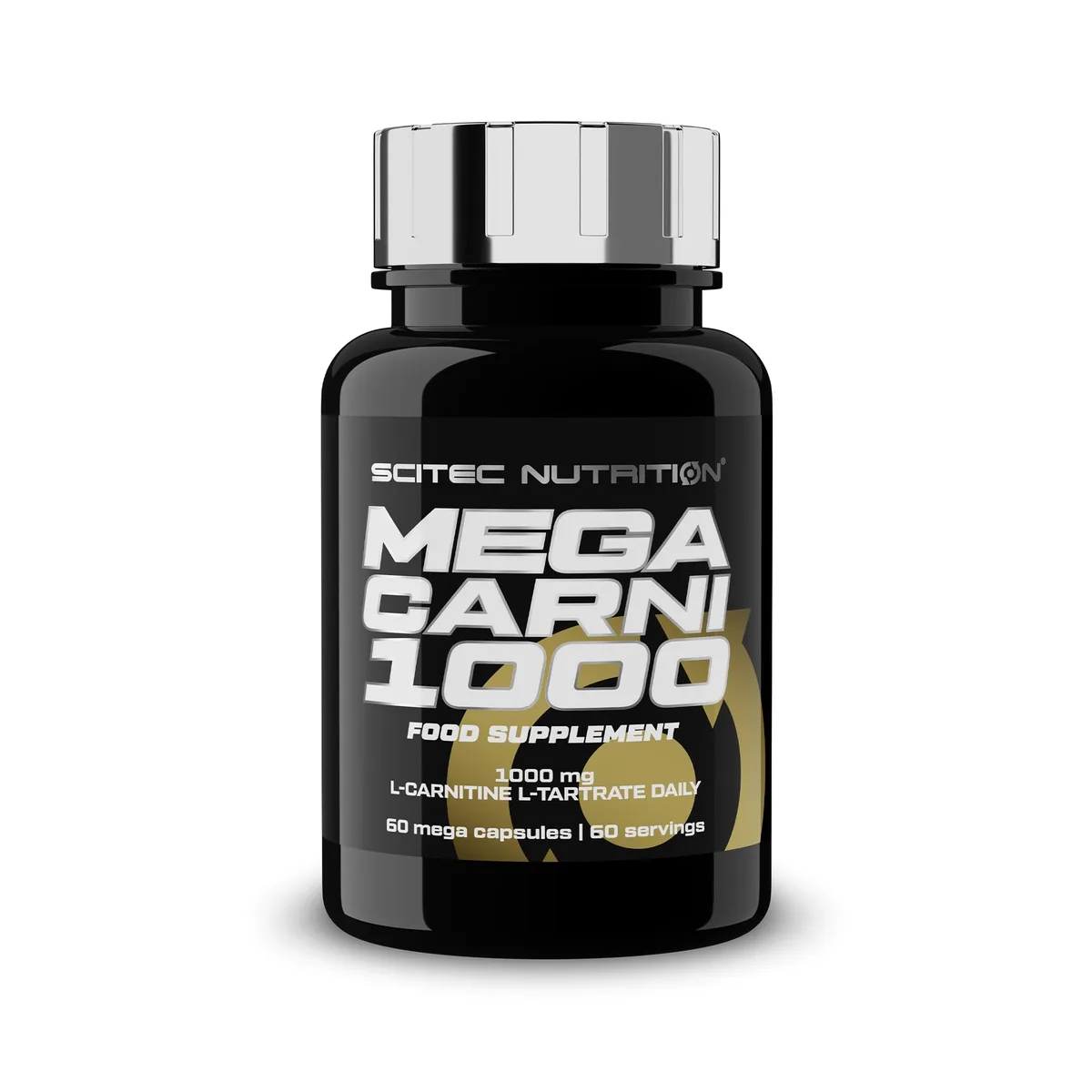 Scitec Nutrition Mega Carni 1000 | 1000 mg L-Carnitin L-Tartrat pro Portion | Hochdosierte Formel | Koffeinfrei, 60 Mega-Kapseln