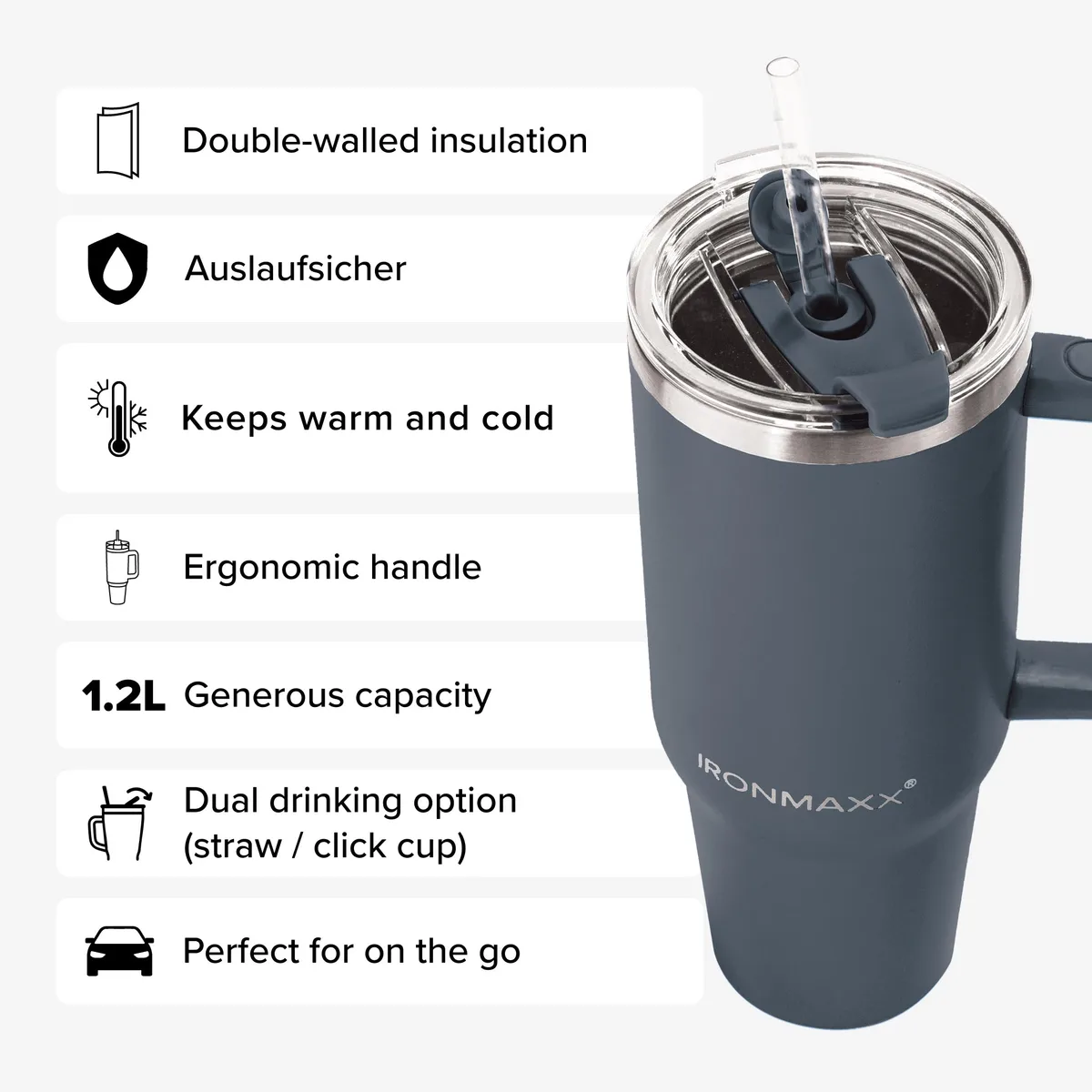 IronMaxx Cup V3.0 (1200ml) - Anthrazit – Bild 4
