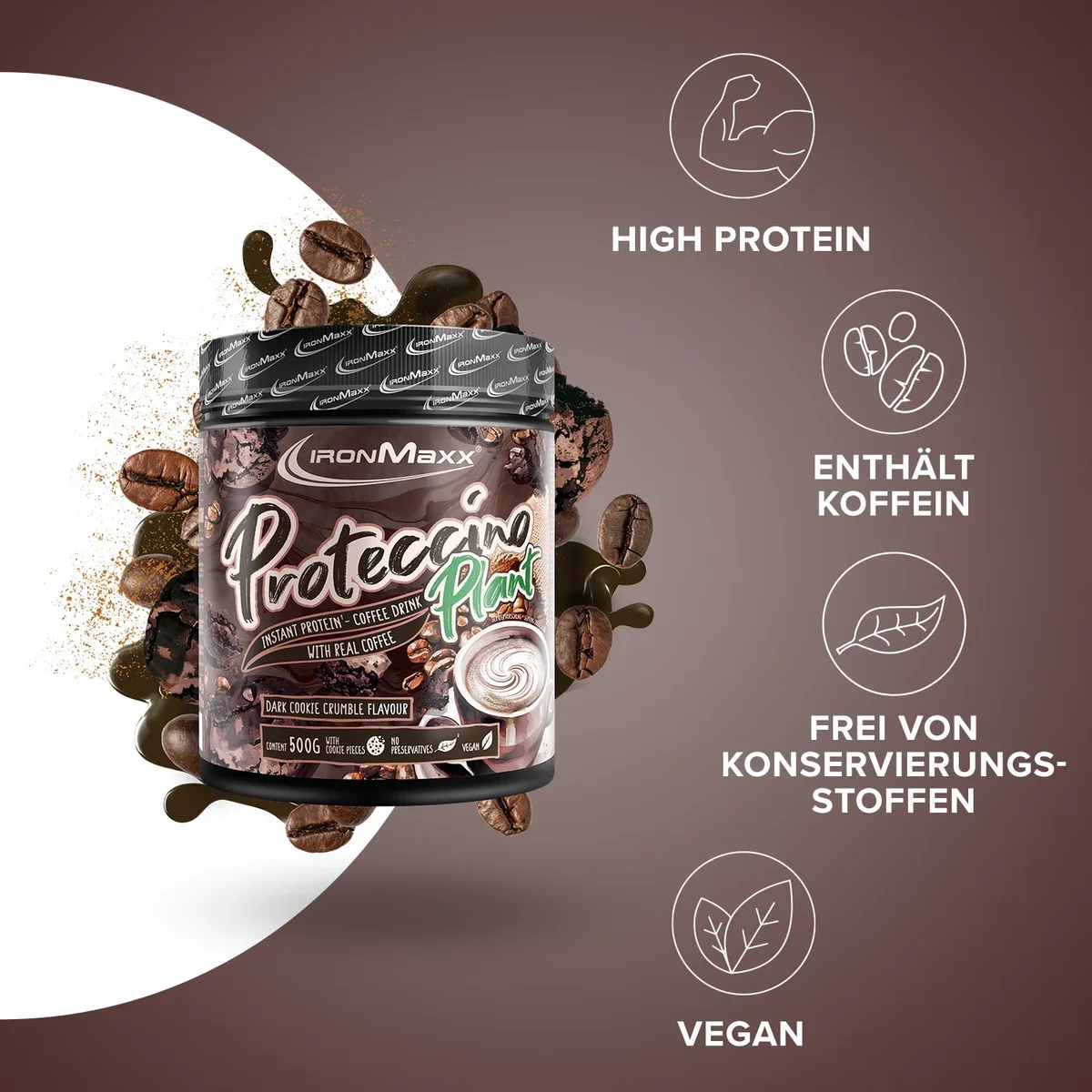 Proteccino Plant (500g) - Dark Cookie Crumble – Bild 2