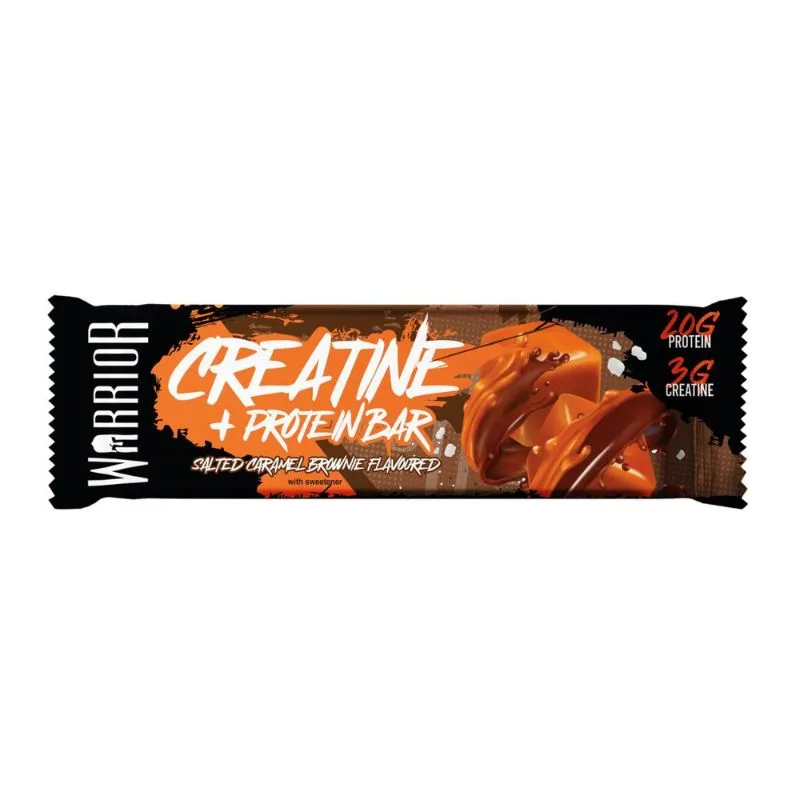 Warrior Creatine Protein Bar, 75g 12 x 75g BOX / Salted Caramel Brownie – Bild 5