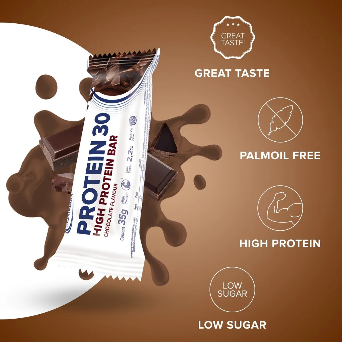 Protein 30 Protein Riegel (35g) - Schokolade – Bild 2