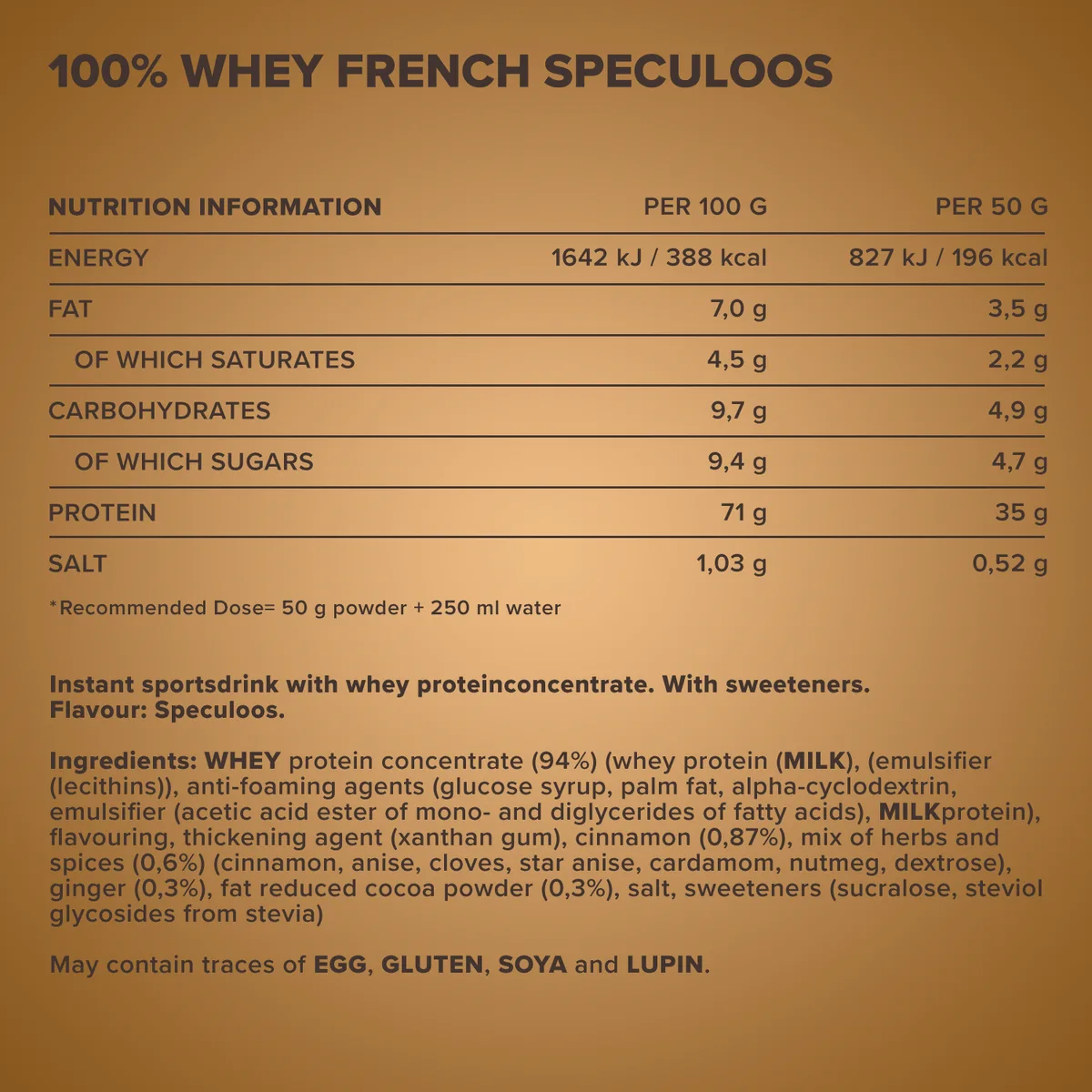 100% Whey Protein (500g) - Spekulatius – Bild 4