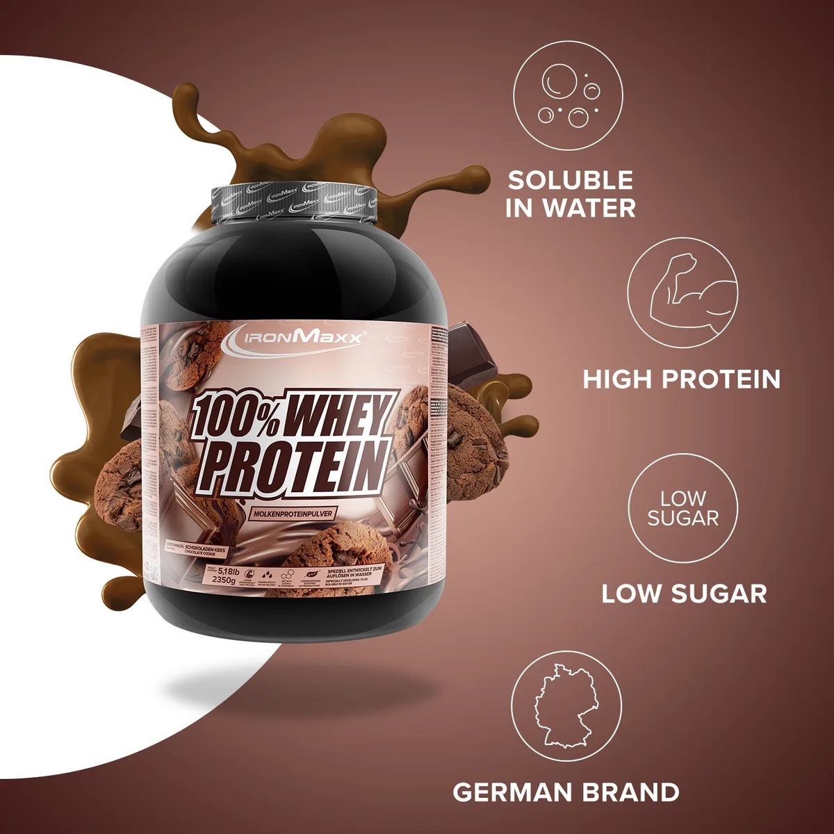 100% Whey Protein (2350g) - Chocolate and Cookies – Bild 7
