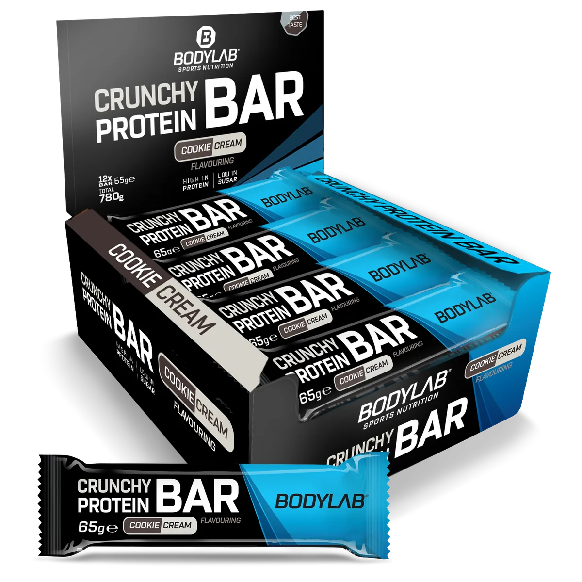 Crunchy Protein Bar Deluxe (12x65g) Schokolade – Bild 2