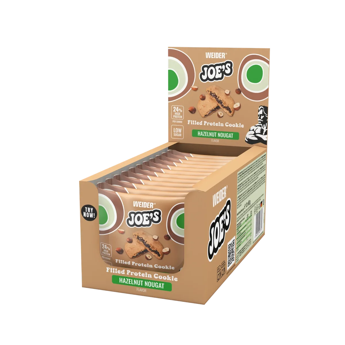 12er Box | Joe's Filled Protein Cookies Hazelnut-Nougat