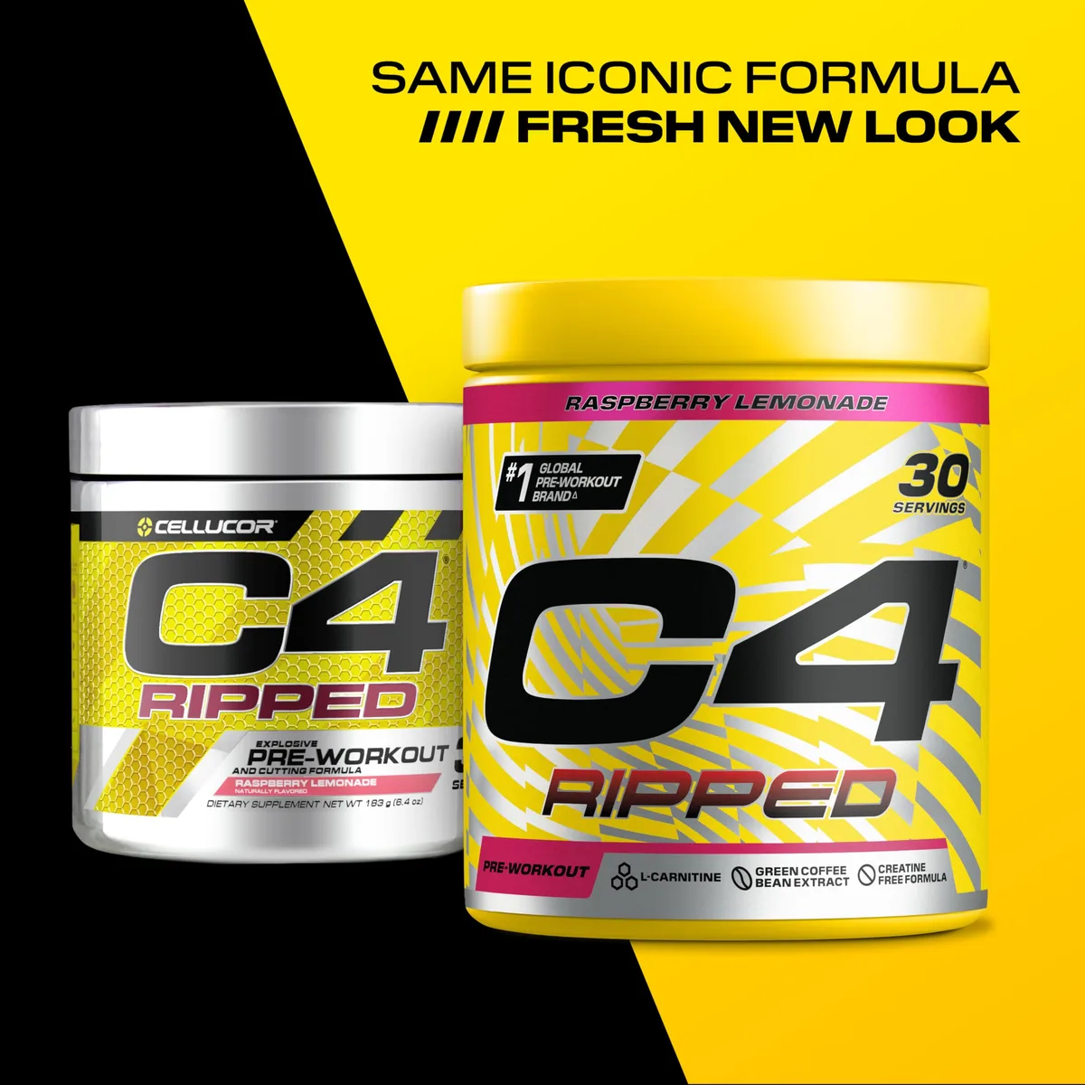 C4 Ripped - Pre-Workout-Booster - Raspberry Lemonade | Getränkepulver für Energy Drink | 150 mg Koffein + Beta-Alanin + Extrakt aus grünen Kaffeebohnen | 30 Portionen – Bild 2