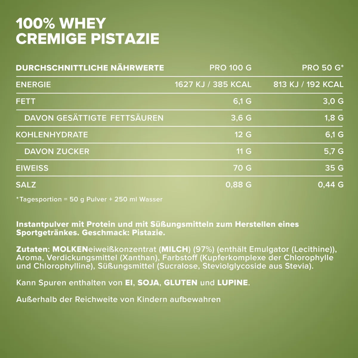 100% Whey Protein (2350g) - Creamy Pistazie – Bild 4