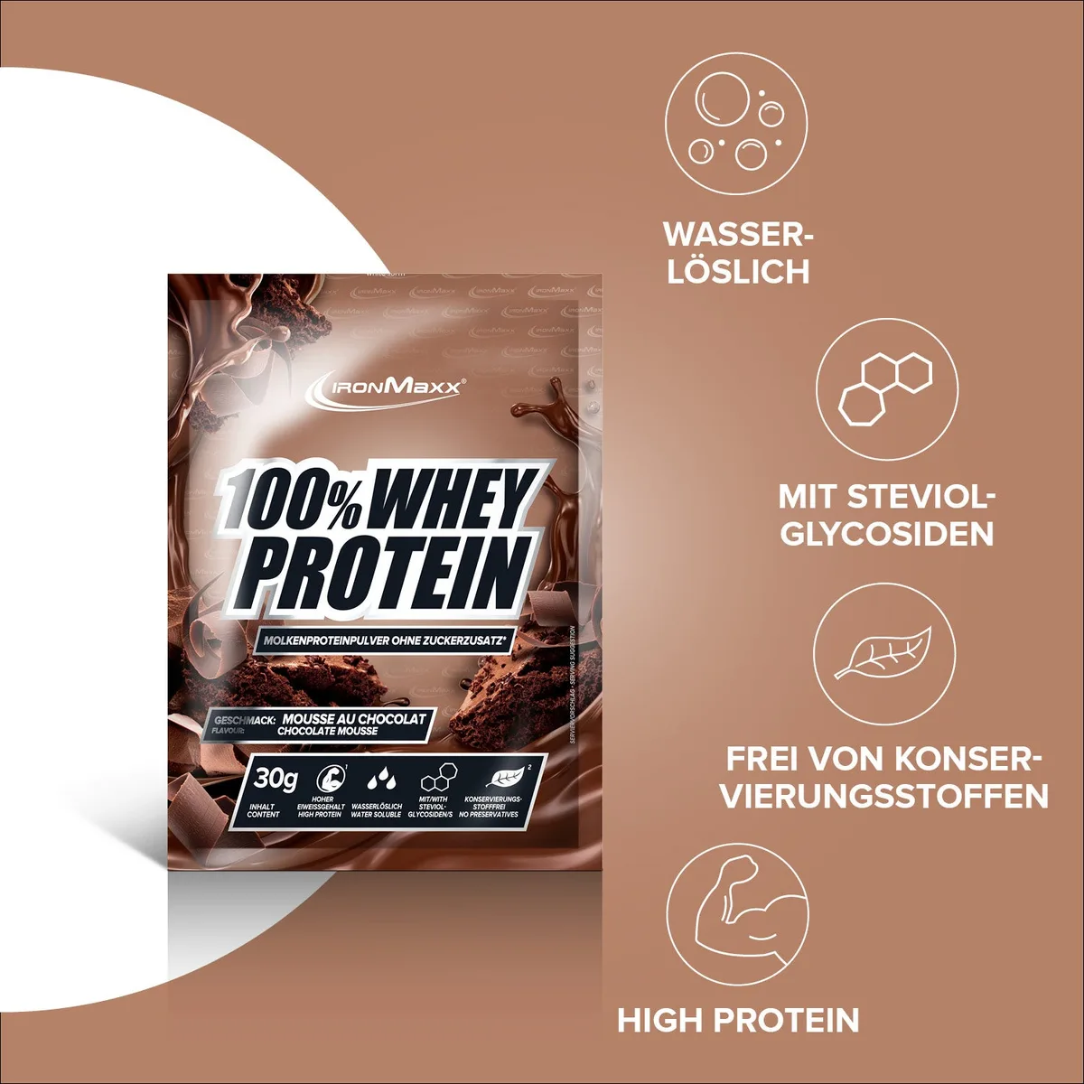 100% Whey Protein (30g) - Mousse au Chocolate – Bild 2