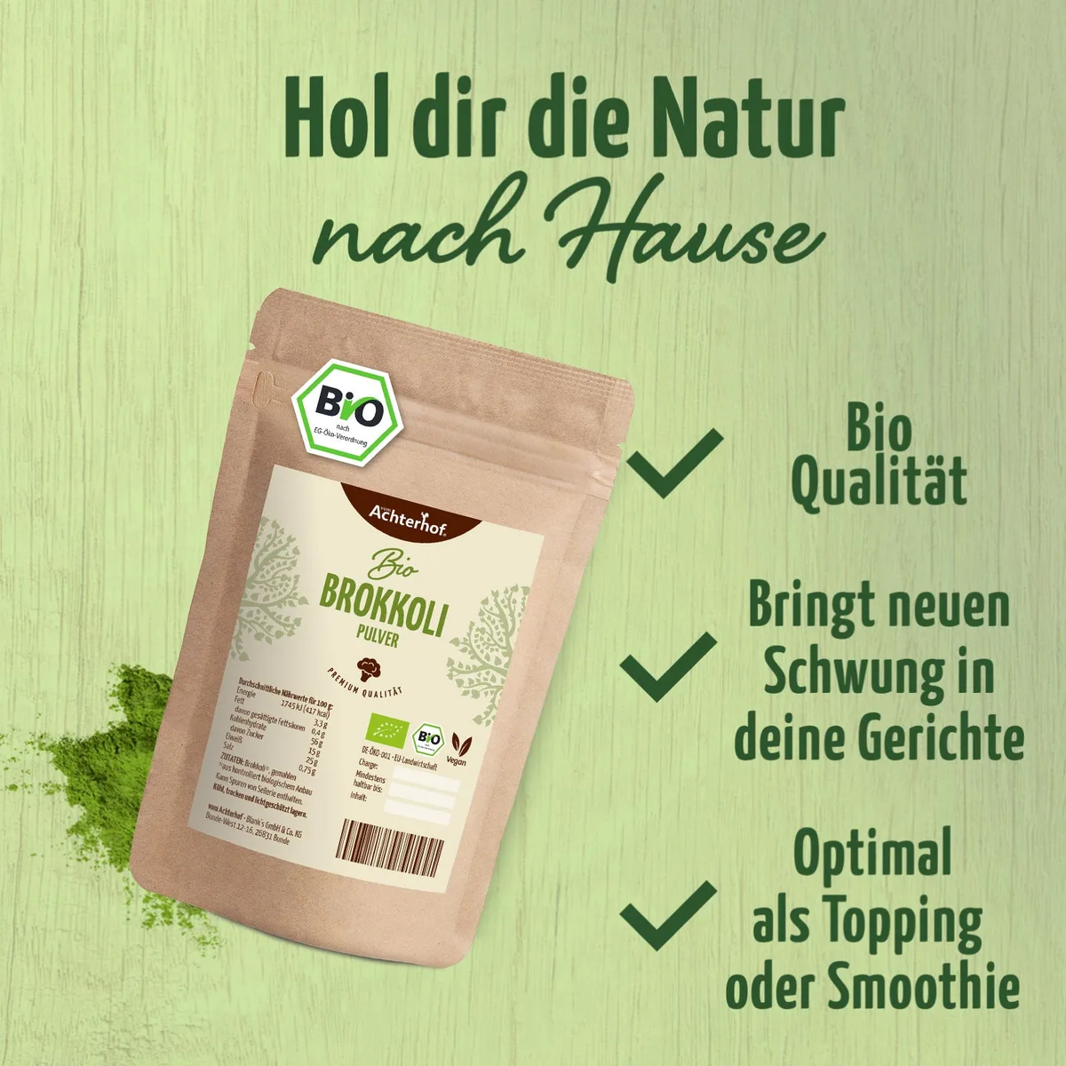 Brokkoli Pulver Bio (100g) – Bild 7