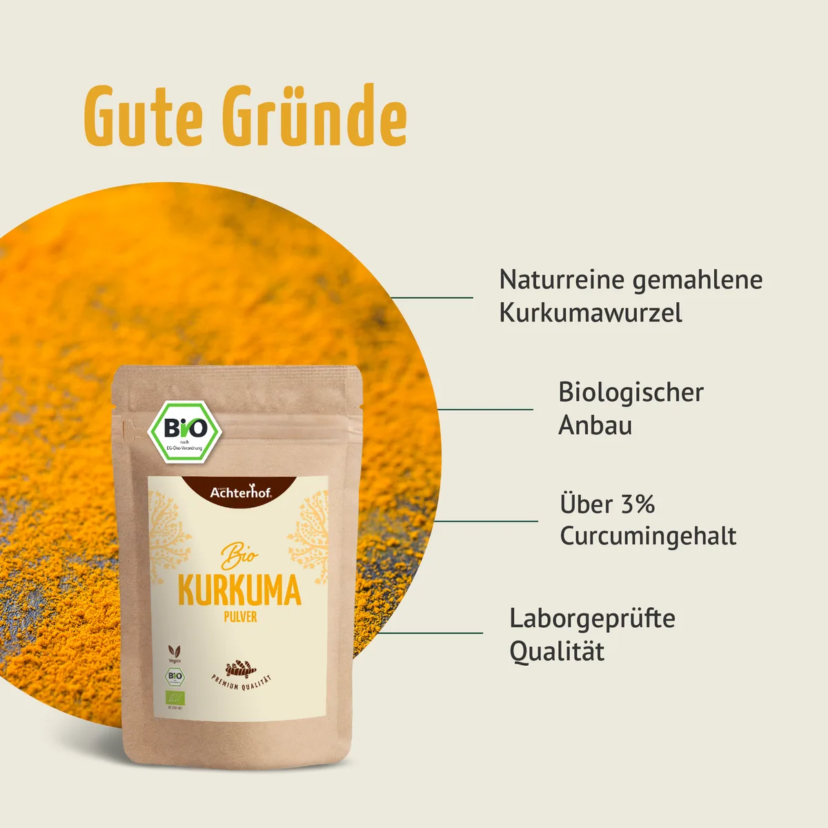 Bio Kurkuma Pulver (500g) – Bild 7