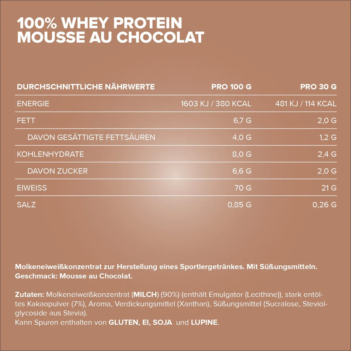 100% Whey Protein (30g) - Mousse au Chocolate – Bild 4