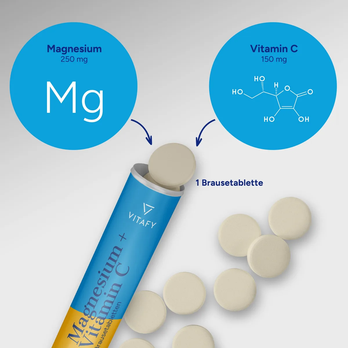 Magnesium + Vitamin C - Orange (20 Brausetabletten) – Bild 4