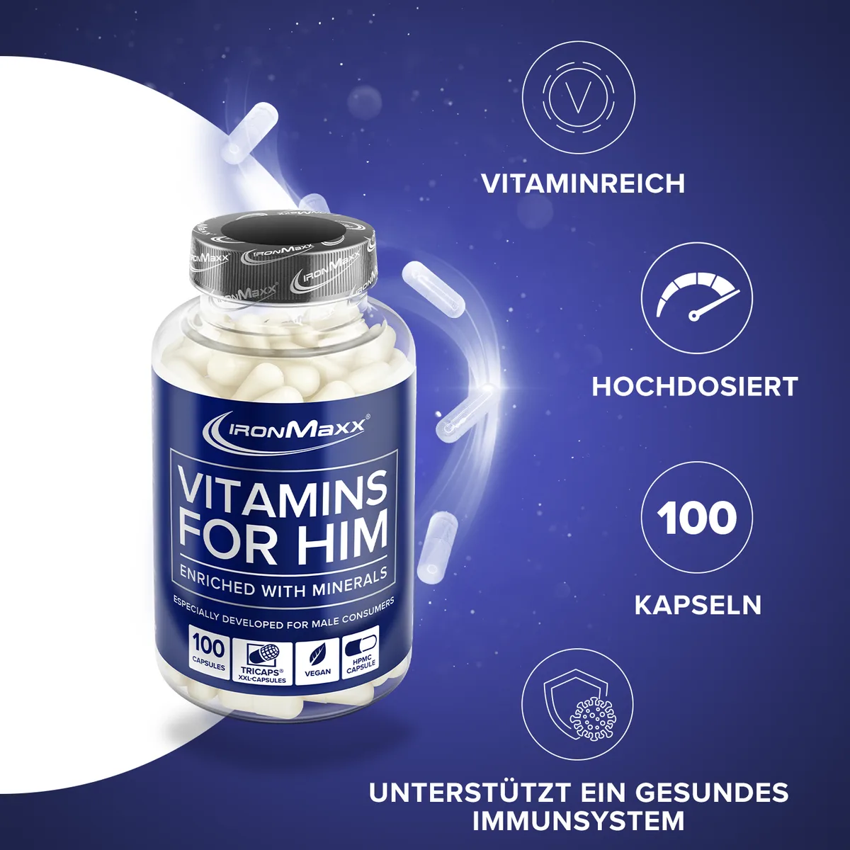 Vitamins For Him - 100 Kapseln – Bild 3