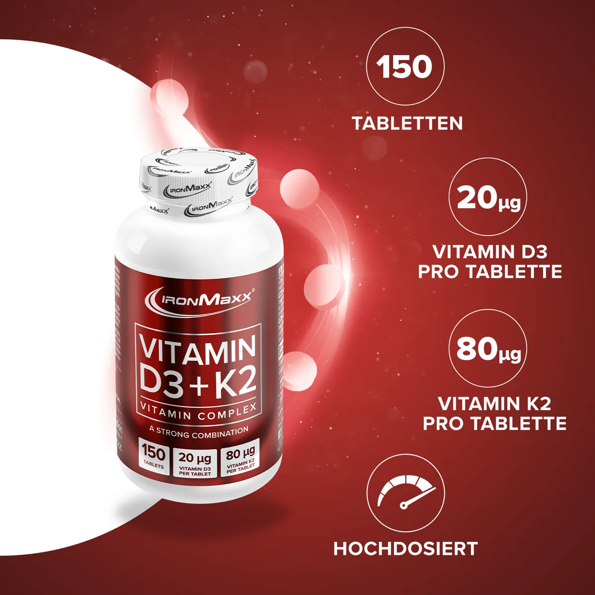 Vitamin D3 + K2 - 150 Tabletten – Bild 3