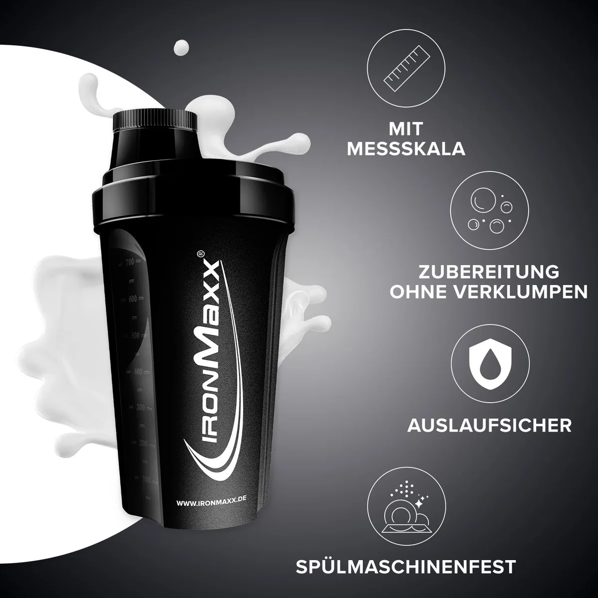 Shaker (700ml) - Schwarz – Bild 2