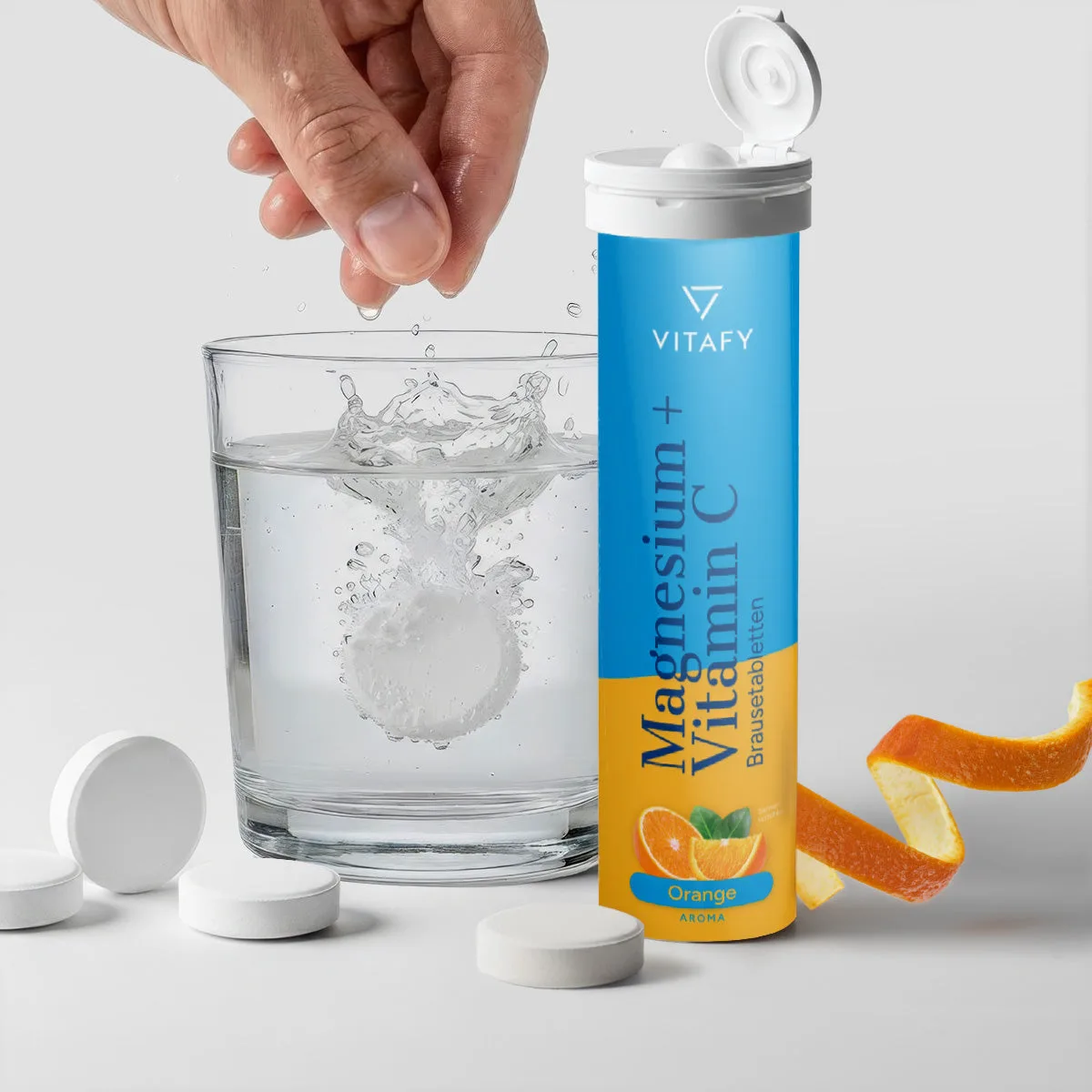 Magnesium + Vitamin C - Orange (20 Brausetabletten) – Bild 2