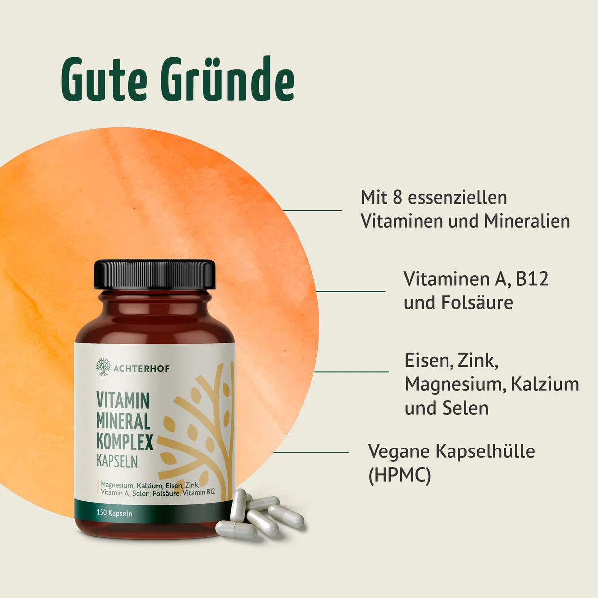 Vitamin Mineral Komplex (150 Kapseln) – Bild 2