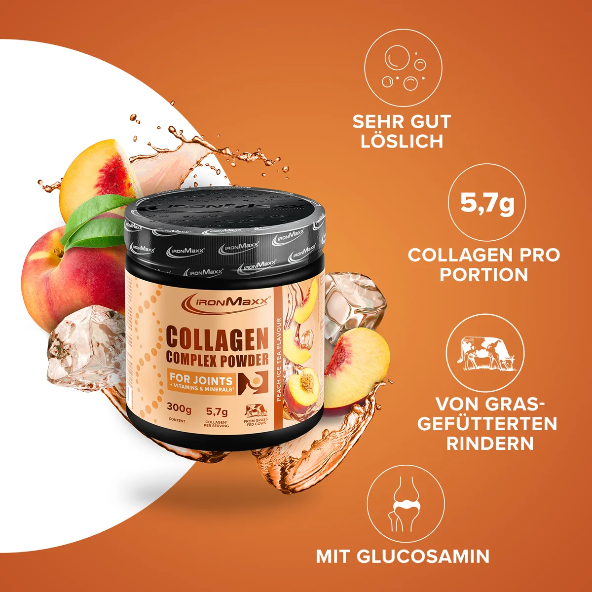 Collagen Complex Powder (300g) - Peach Ice Tea – Bild 2