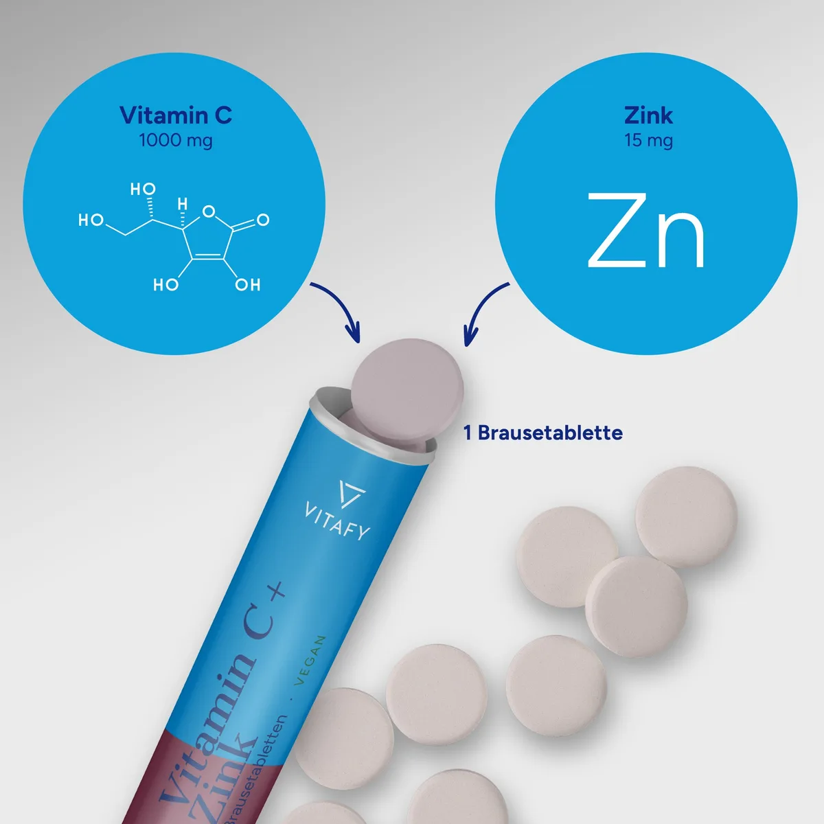 Vitamin C + Zink - Cassis (20 Brausetabletten) – Bild 3