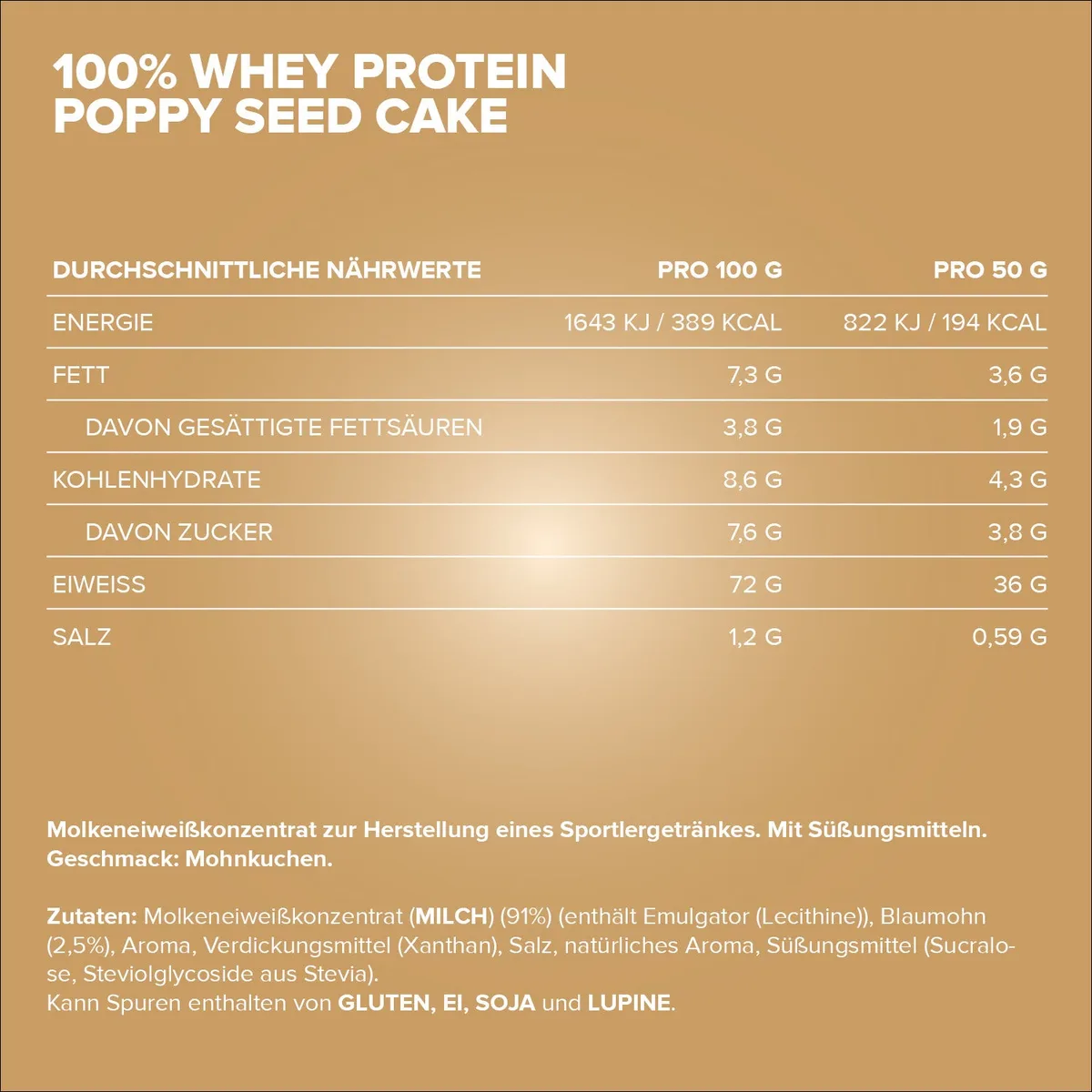 100% Whey Protein (500g) - Poppy Seed Cheesecake – Bild 4