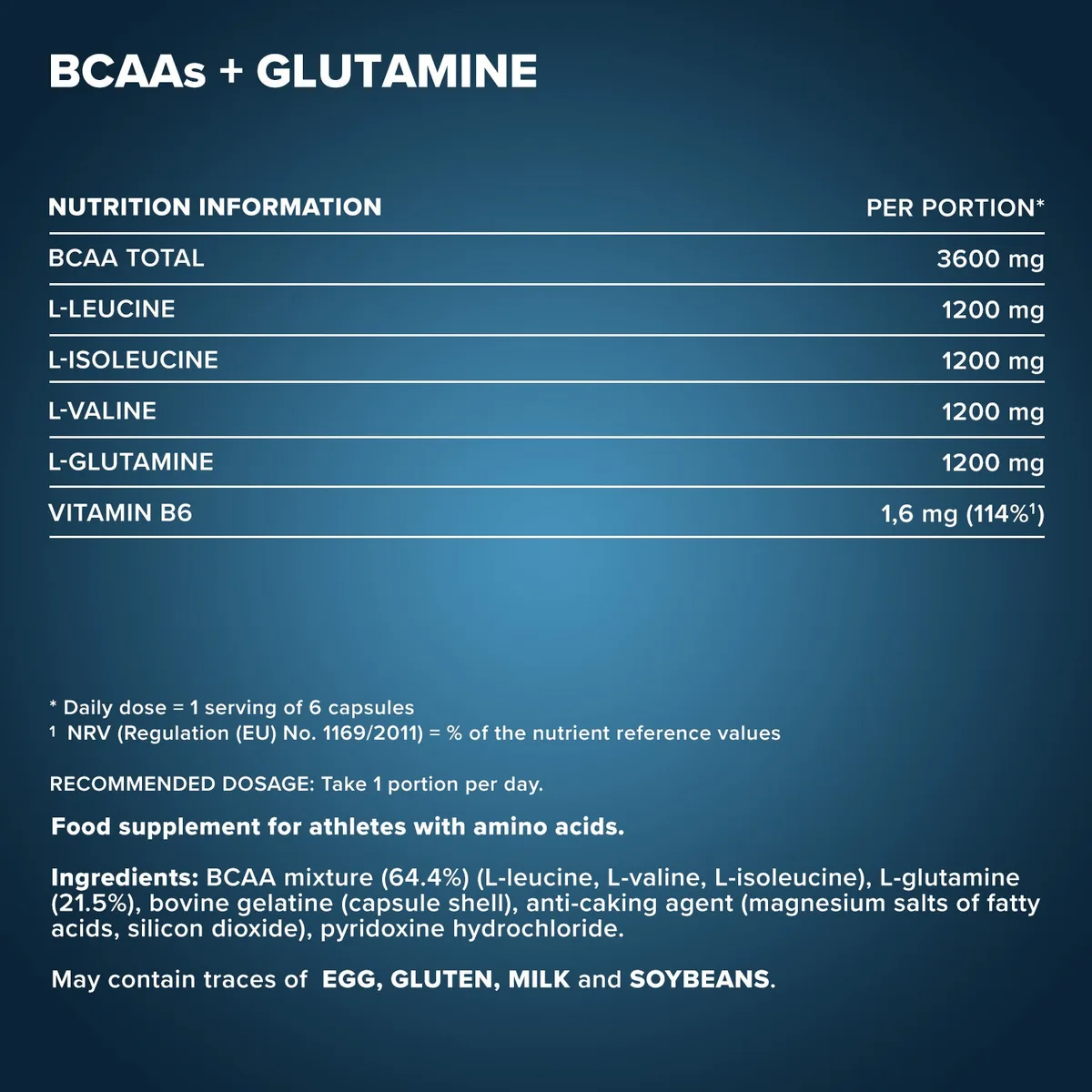 BCAAs + Glutamin 800 - 130 Kapseln – Bild 6